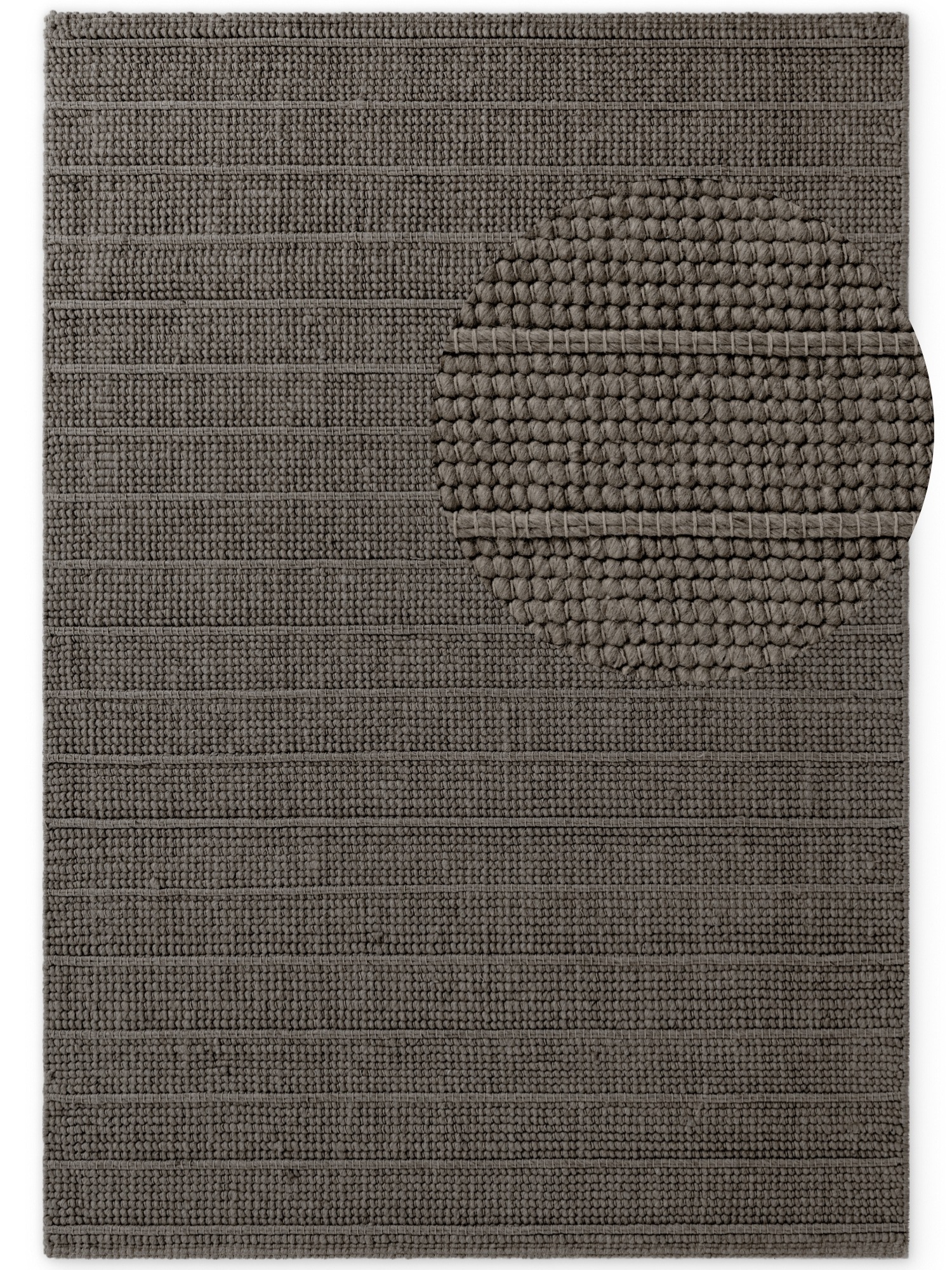 Ted Baker Camden Wool Parker Rug Handwoven Striped Living Room in Brown | Size: 80cm x 150cm