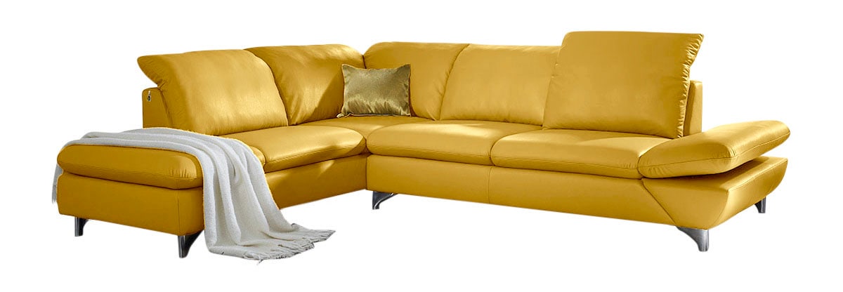 W.SCHILLIG Ecksofa "Taoo, elegant und zeitlos, bequem, L-Form, Breite 296cm" mit Sitziefenverstellung & Kopfteilverstellung