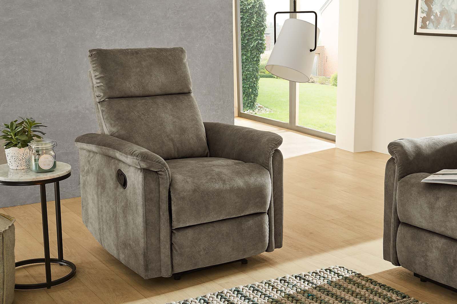 Jockenhöfer Gruppe Sessel "Amrum, B: 78 cm, Sitzhöhe: 50 cm" mit Relax- & Liegefunktion, Taschenfederkern-Polsterung