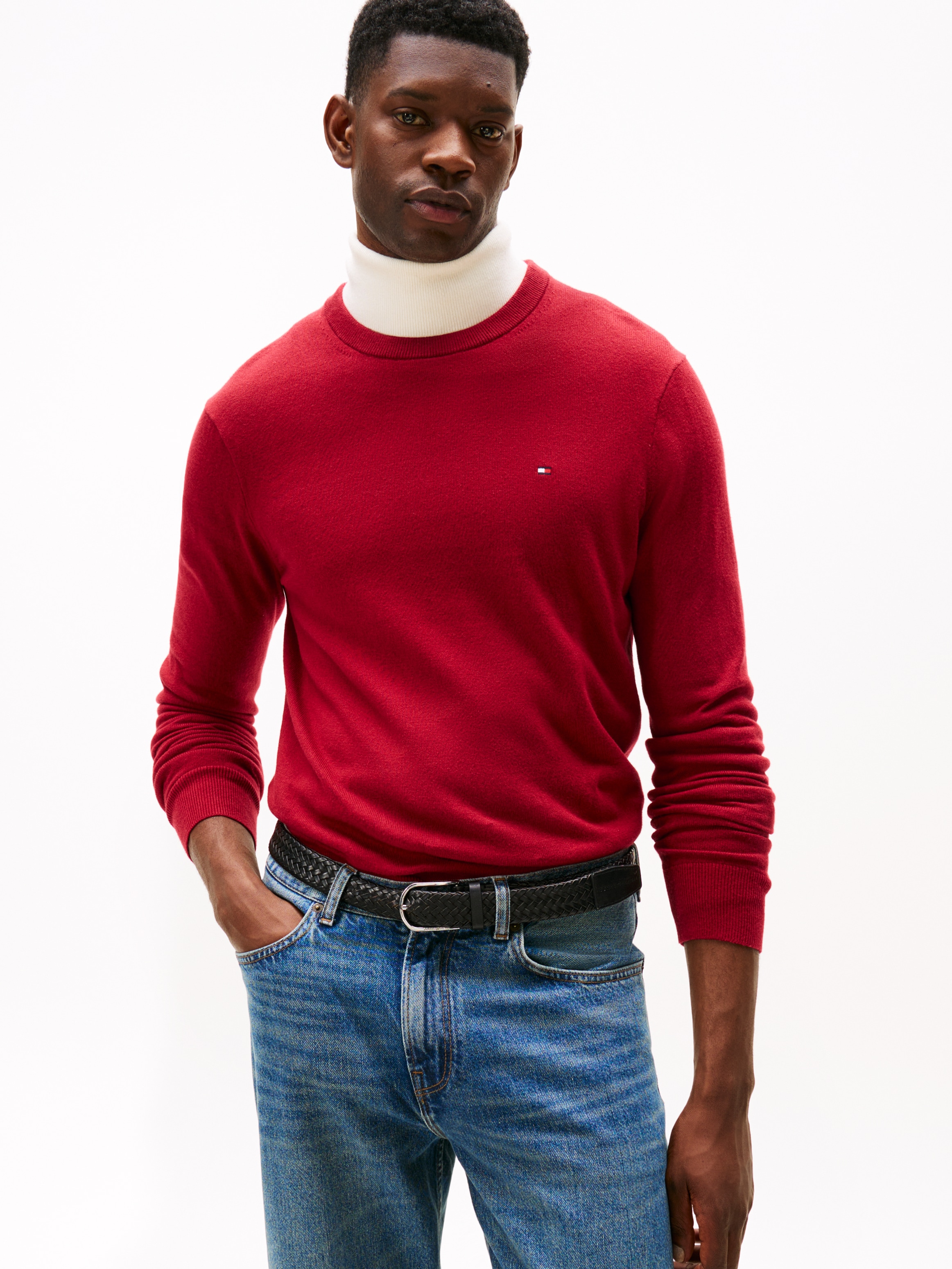 Tommy Hilfiger Rundhalspullover "PIMA ORG CTN CASHMERE CREW NECK" günstig online kaufen