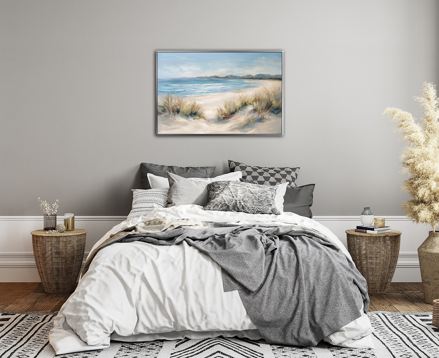 Bönninghoff Ölgemälde »handarbeit gerahmt STRAND 60x90 cm – Wandbild modern«