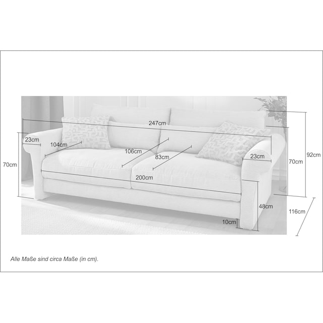 Big-Sofa Gruppe | Cord bestellen BAUR Sitzgefühl,Bezug Jockenhöfer Federkern,Schaumflocken,hervorragendes »Maxima«, in