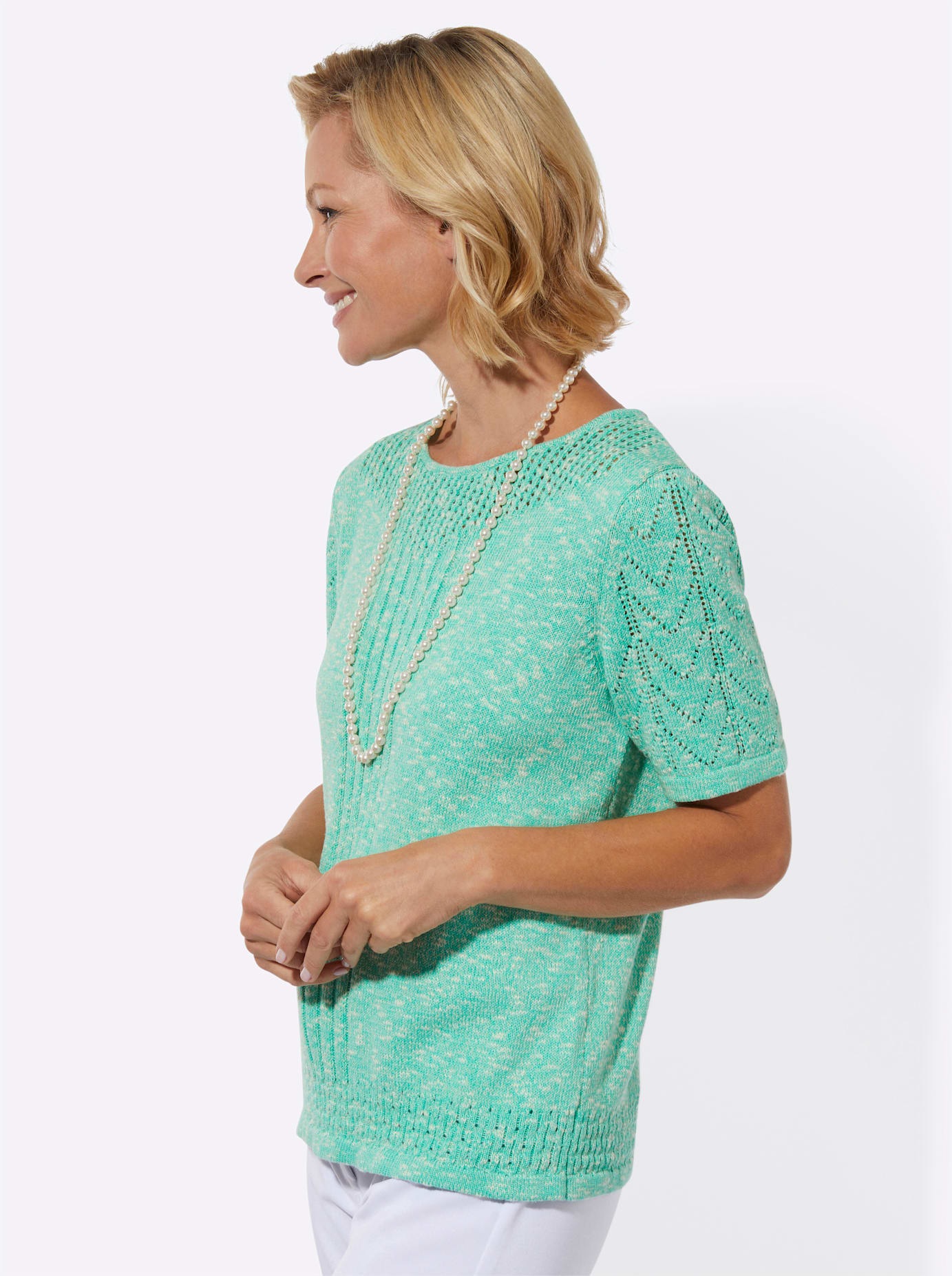 Classic Rundhalspullover »Ajour-Pullover«