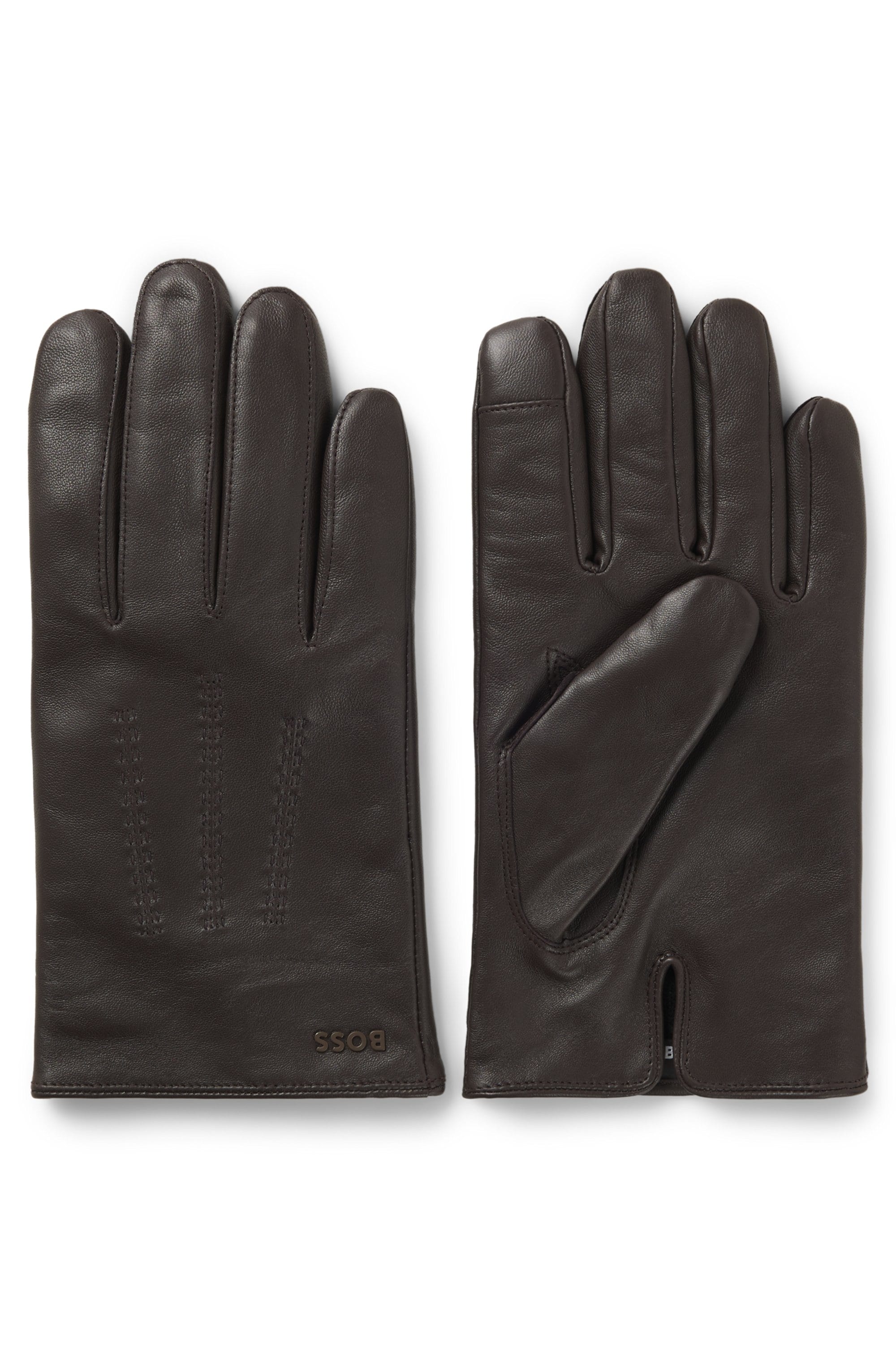 BOSS Lederhandschuhe "Hainz-ME" mit Touch Tech Fingertips