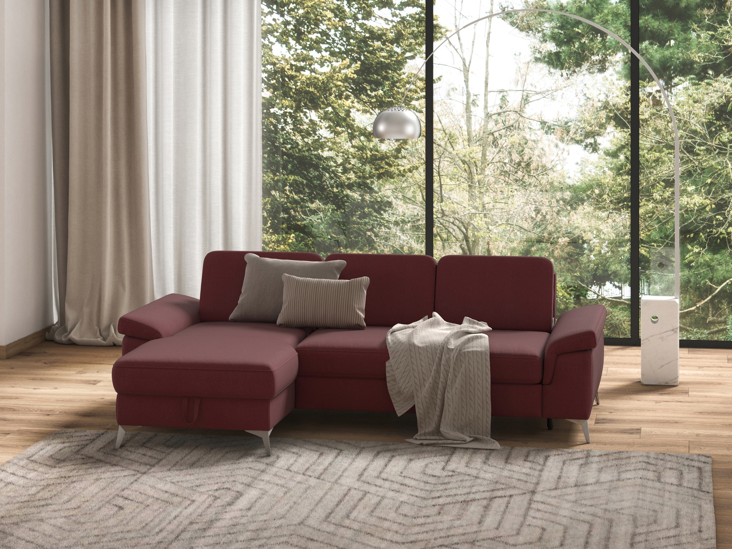 Thumbnail - sit&more Ecksofa "Padua L-Form" inklusive Sitztiefenverstellung, Armteilfunktion und Federkern