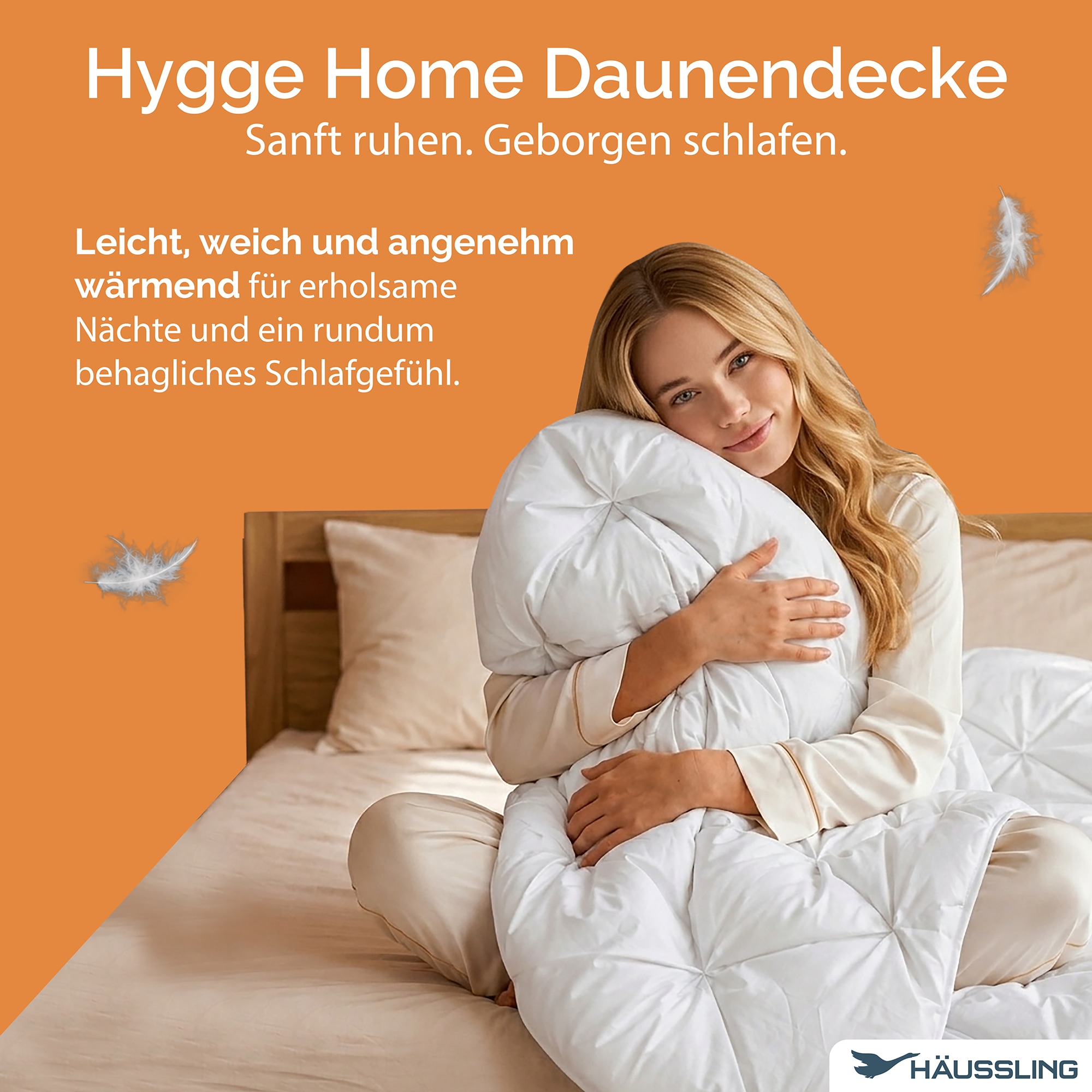 Haeussling Daunenbettdecke »Hygge Home, Bettdecken für Sommer und Winter, Ganzjahresdecke, Decke« normal Füllung weisseneue90Daunenund10FedernKl1 1 Stk. tlg. Bettdecke 135x200 cm, 155x220 cm & weitere Größen