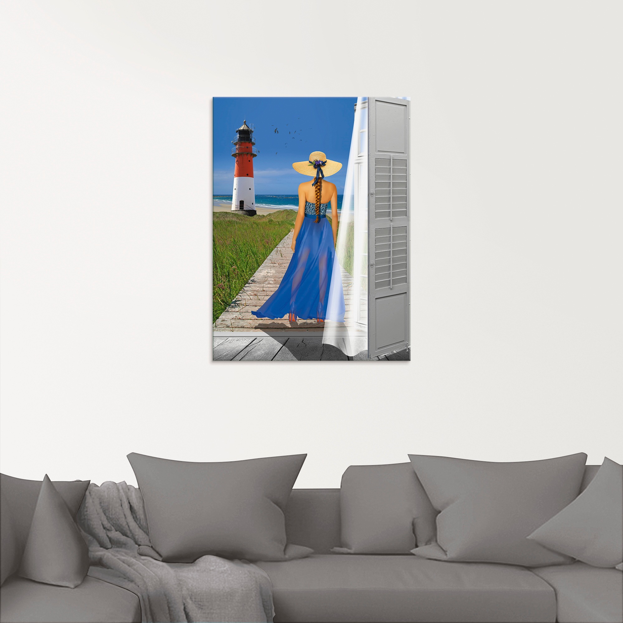 Artland Glasbild »Urlaub am Meer«, Frau, (1 St.), in verschiedenen Größen