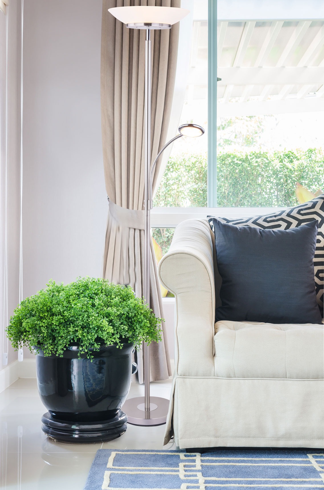 GLOBO LIGHTING Deckenfluter »DECKENFLUTER NICKEL MATT, 1XLED« LED-Modul 1 Stk. Stehlampe Stehleuchte Fluter Wohnzimmer Flur