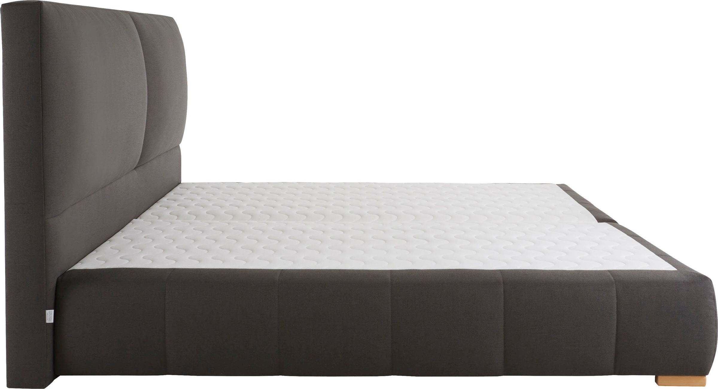 Boxspringbett HOME AFFAIRE "Wehma", grau (anthrazit), B:210cm L:233cm, Struktur fein (100% Polyester), Komplettbetten, Boxspringbett, inkl. Topper in 3 verschiedenen Matratzen, auch in Samtstoff 3