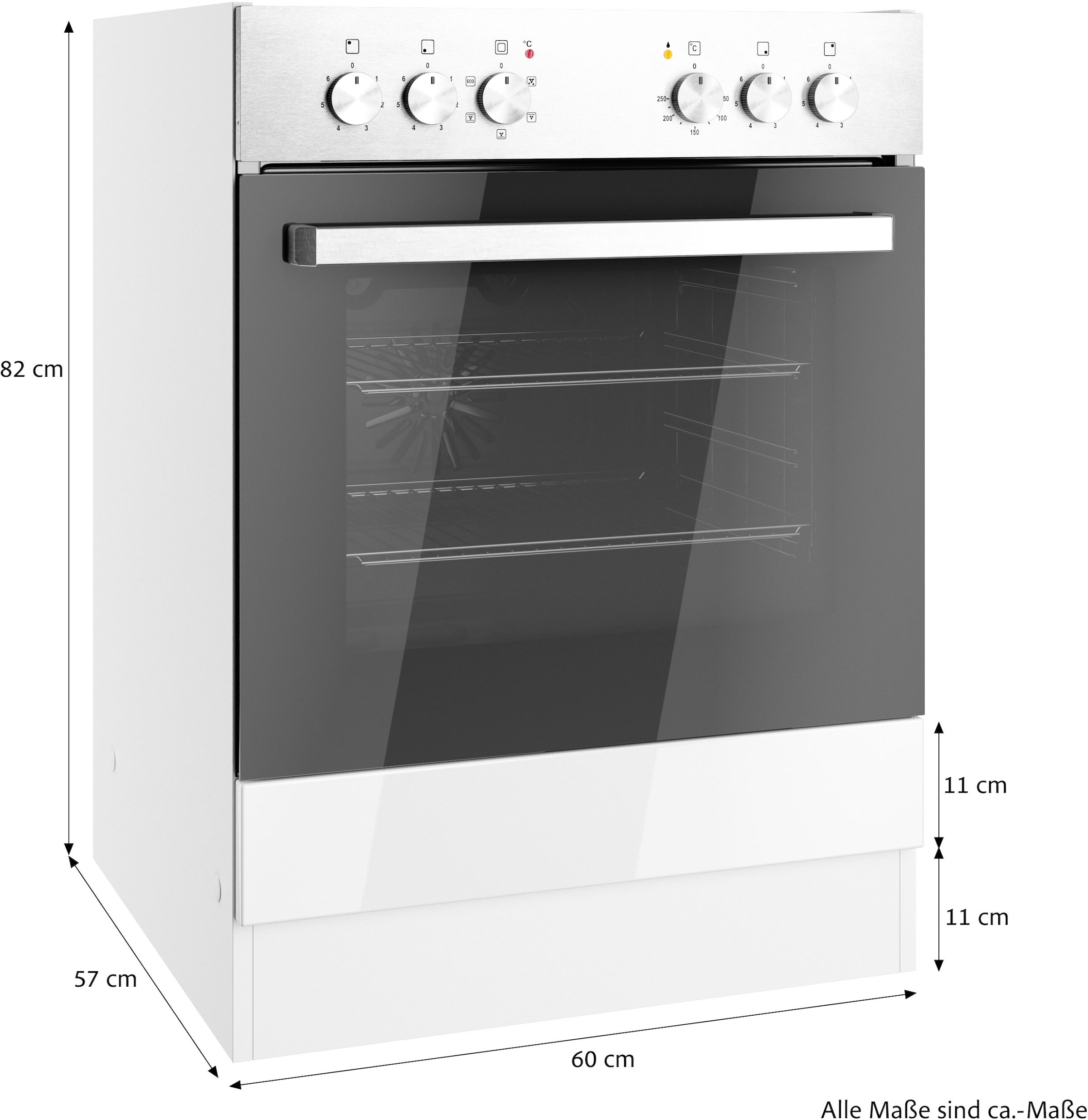 KOCHSTATION Herdumbauschrank »KS-Milan«, HELD Möbel, Herdumbauschrank 60 cm, matte oder hochglänzende Fronten