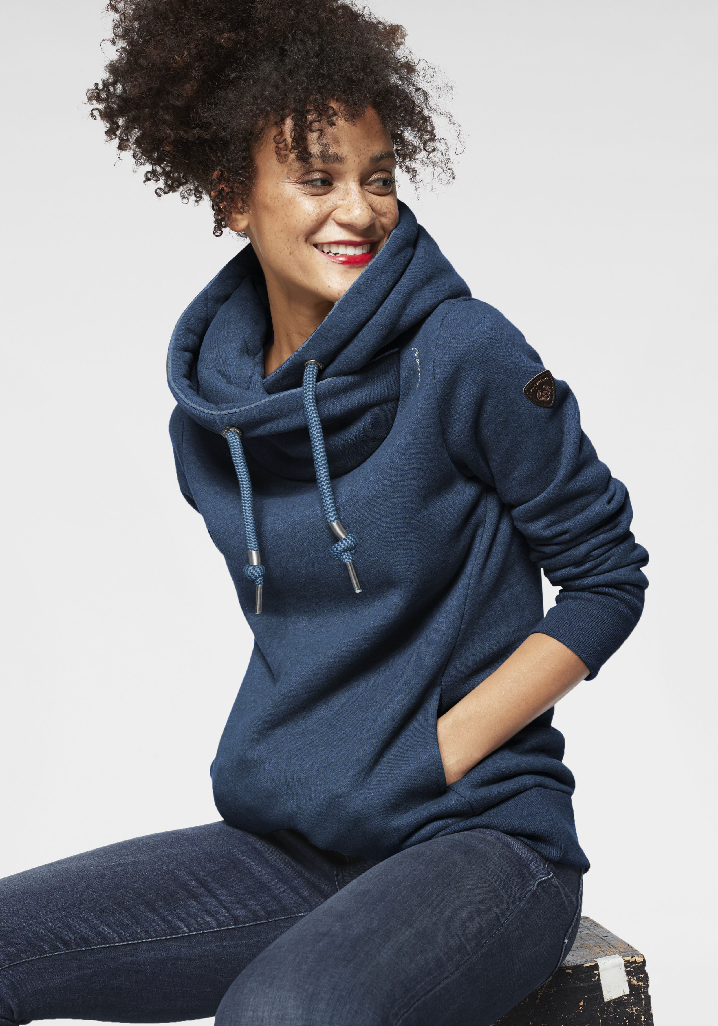 Ragwear Kapuzensweatshirt "GRIPY BUTTON O", Baumwollmischung, Kapuze