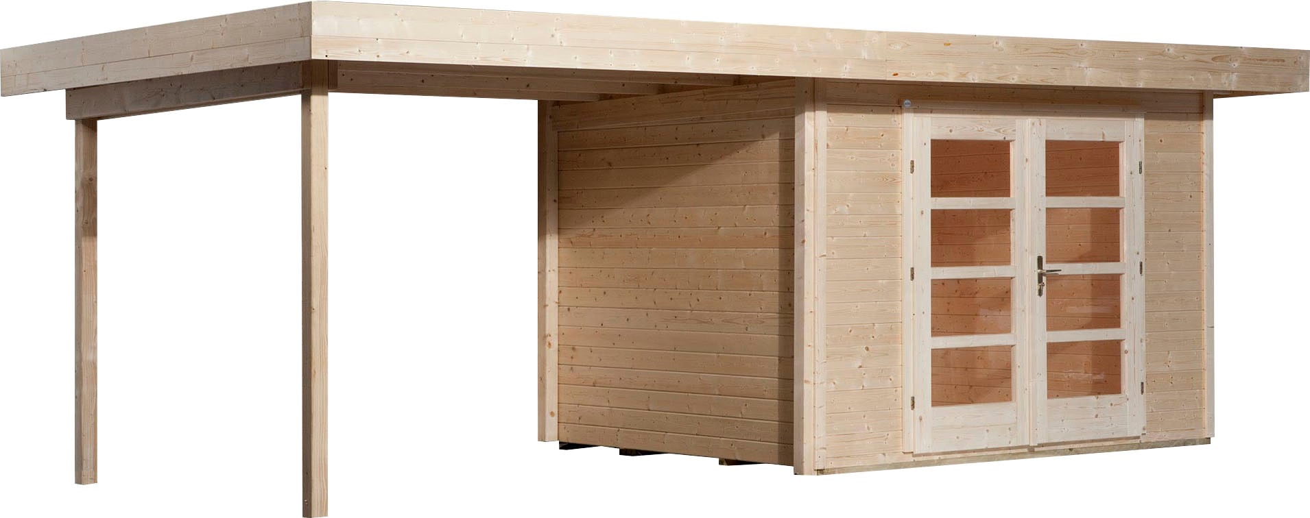 weka Gartenhaus "Designhaus 126 Plus" mit Anbaudach