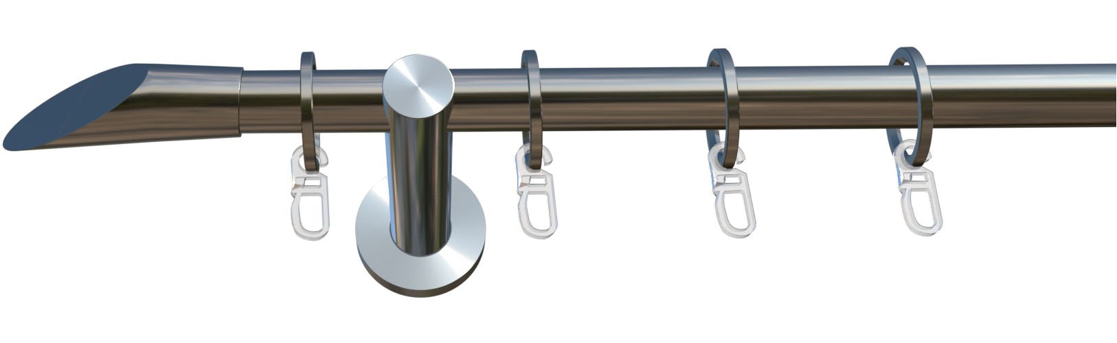 indeko Gardinenstange »Marbella« Ø 16 mm 1 läufig-läufig Wunschmaßlänge Komplett-Set inkl. Ringen,Faltenlegehaken und Montagematerial