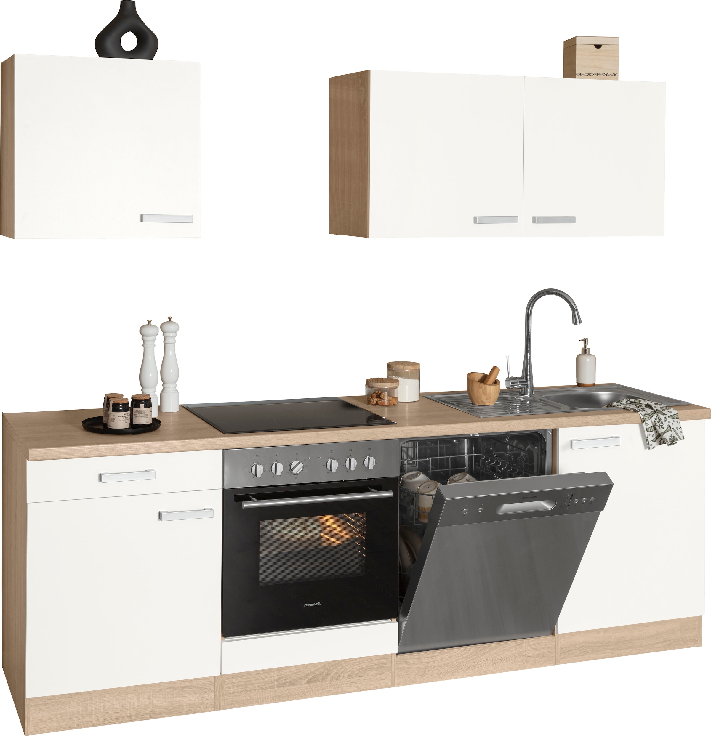 OPTIFIT Küchenzeile »Leer«, 240 cm | inkl. HANSEATIC kaufen breit, Elektrogeräte der Marke BAUR