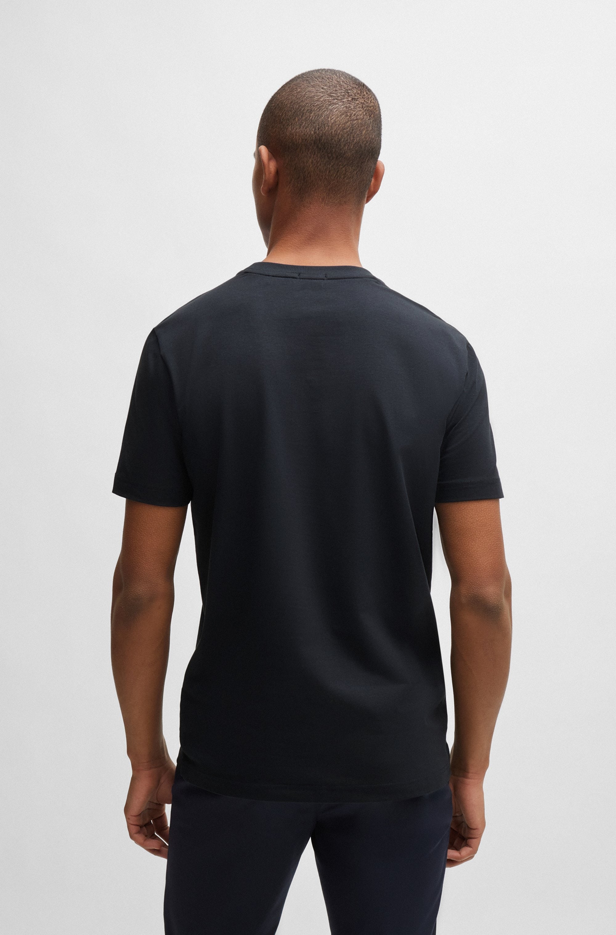 BOSS GREEN Rundhalsshirt »Tee«, mit gummiertem Kontrast-Logo