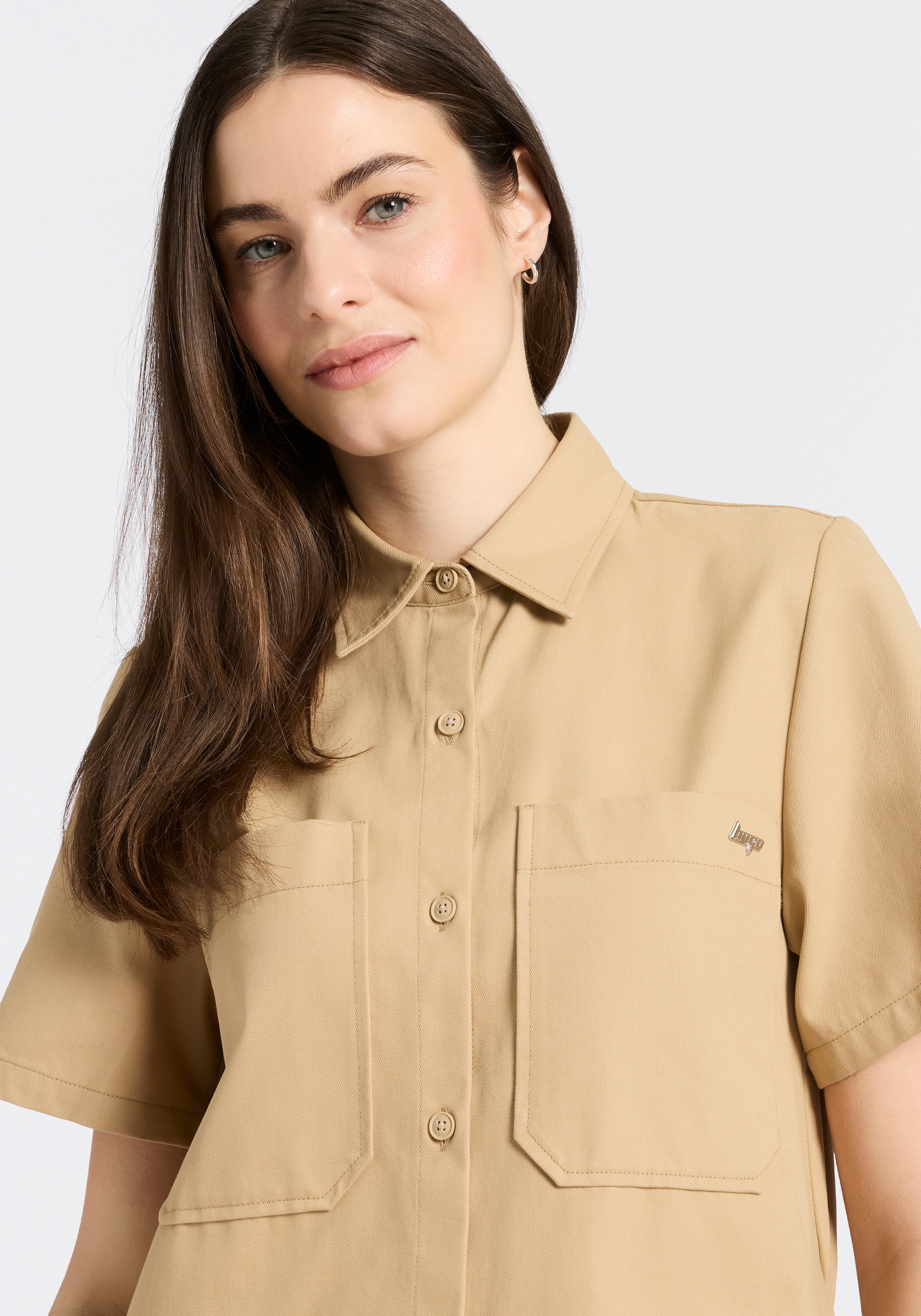 HUGO Blue Hemdblusenkleid »Kandira« Brusttaschen in A-Linie