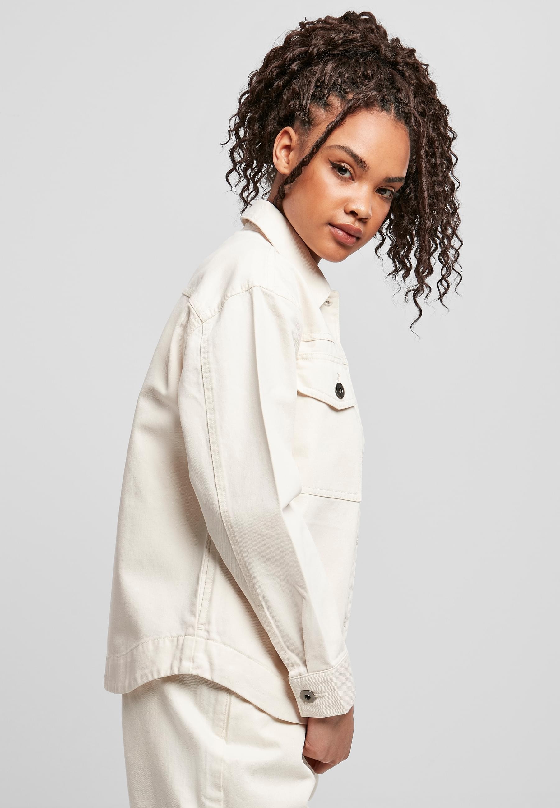 URBAN CLASSICS Allwetterjacke »Urban Classics Damen Ladies Oversized Shirt Jacket« 1 Stk. tlg. ohne Kapuze