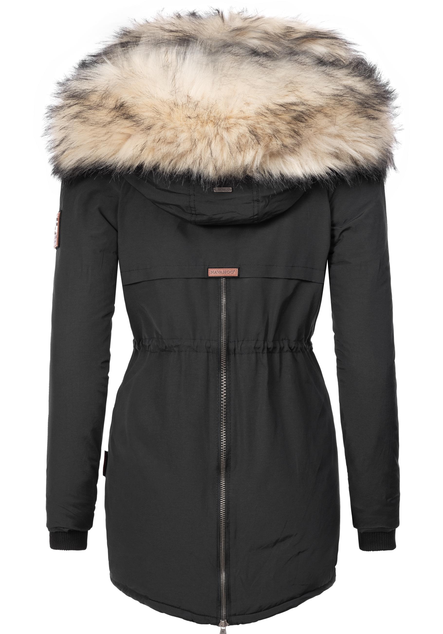 Navahoo Wintermantel »Sweety«, Winterparka mit 2 Kunstpelz-Kapuzen