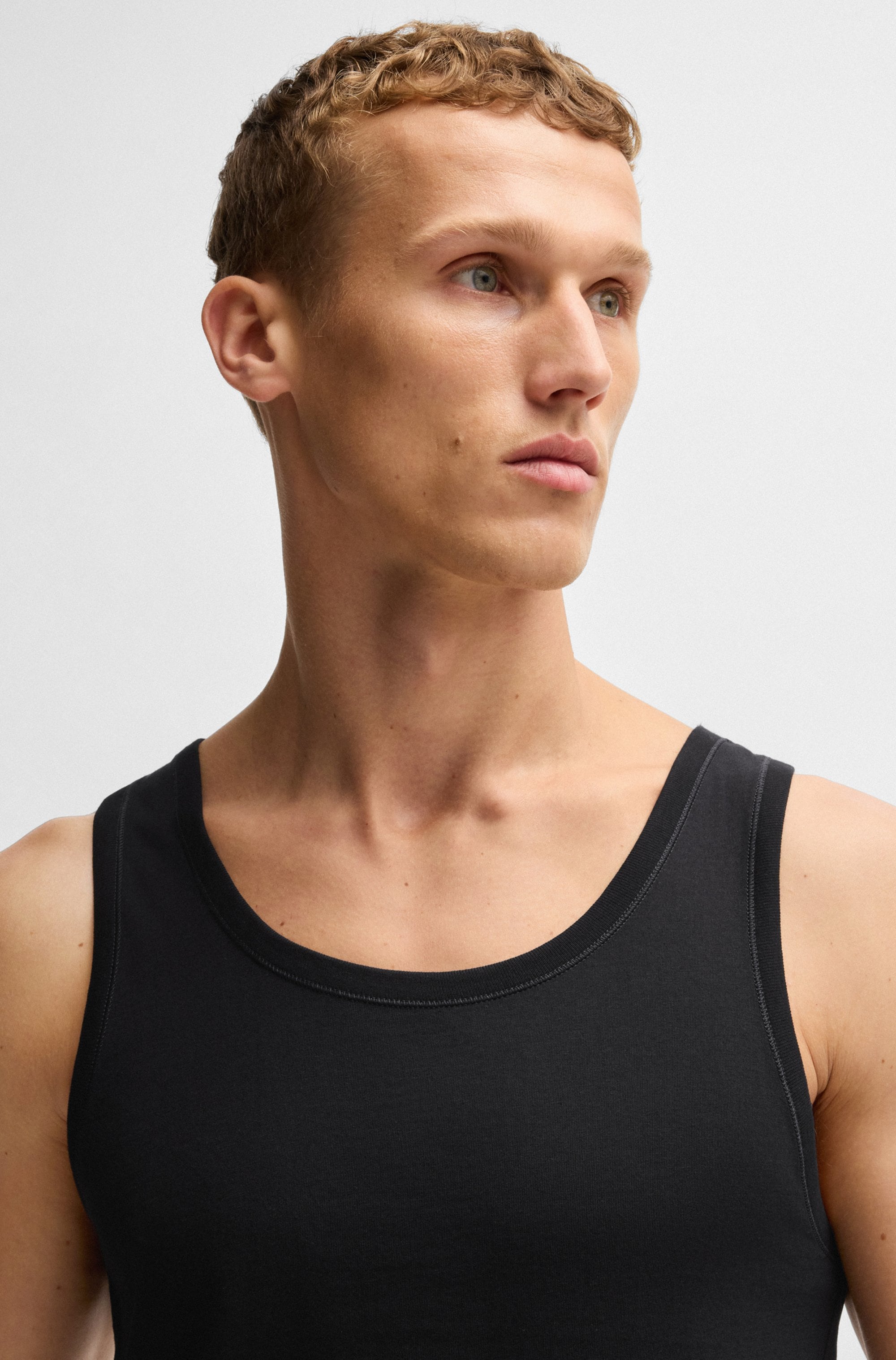BOSS Unterhemd »Tank Top 3P CO«, (Packung, 3 St.), mit Rippbündchen