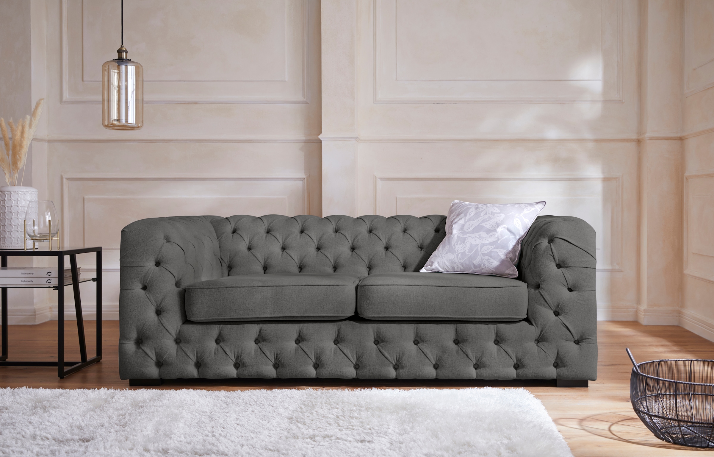 Home affaire Chesterfield-Sofa "Kalina", mit klassischer Chesterfield-Knopf günstig online kaufen