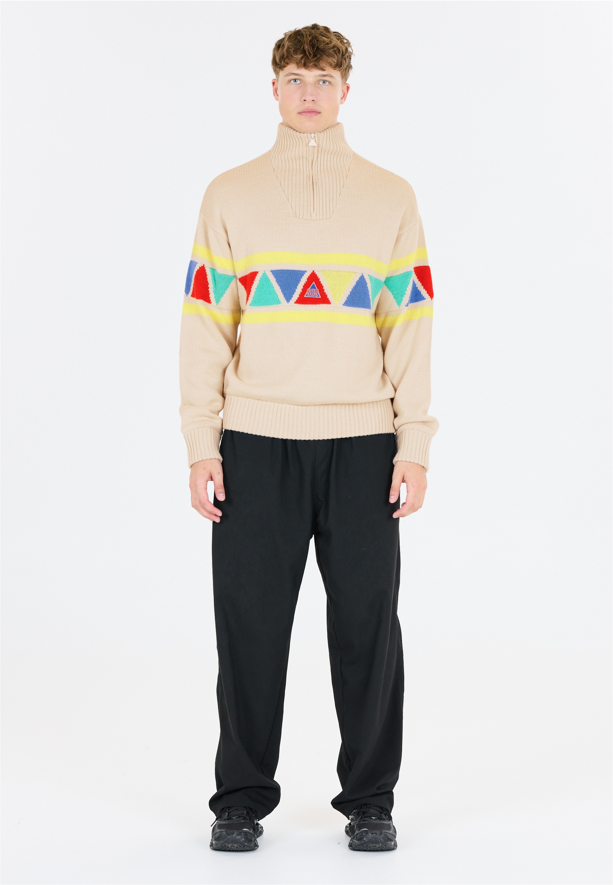 SOS Strickpullover »The Windbreaker«, im kultigen Strick-Look mit Merinowolle