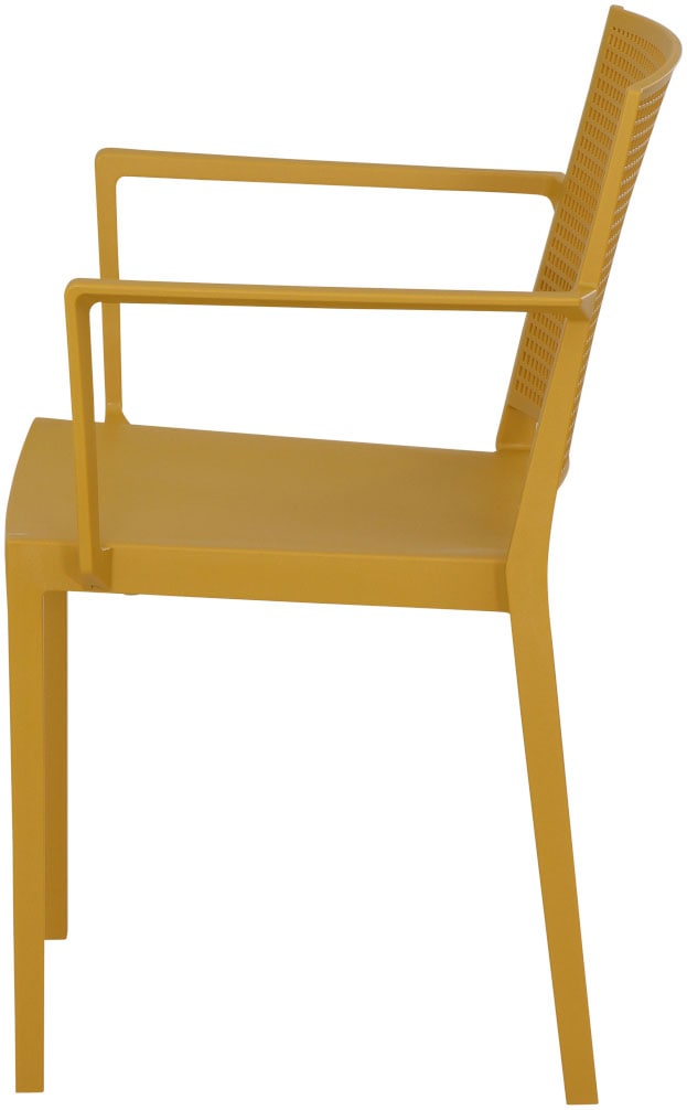 Siena Garden Gartensessel »Square 2er Set Stapelsessel mustard« Set, 2 Stk. tlg. Gestell, Polypropylen/Glasfaser