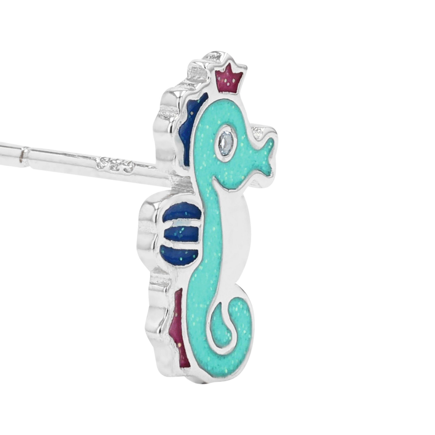 Prinzessin Lillifee Paar Ohrstecker »Seepferdchen-Motiv« mit Zirkonia (synth.)   - Emaille