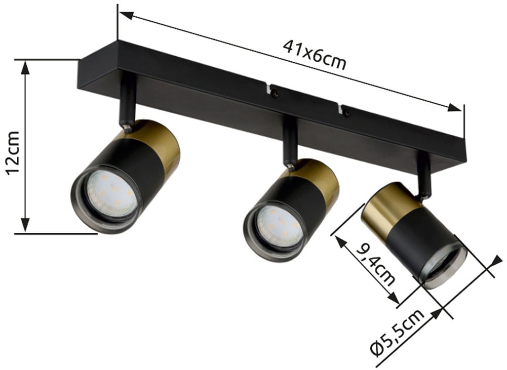 GLOBO LIGHTING Deckenstrahler »BRISBON«, Leuchtmittel GU10 | ohne Leuchtmittel, Deckenspot/kupferfarben/schwarz/Flur/Wohnzimmer