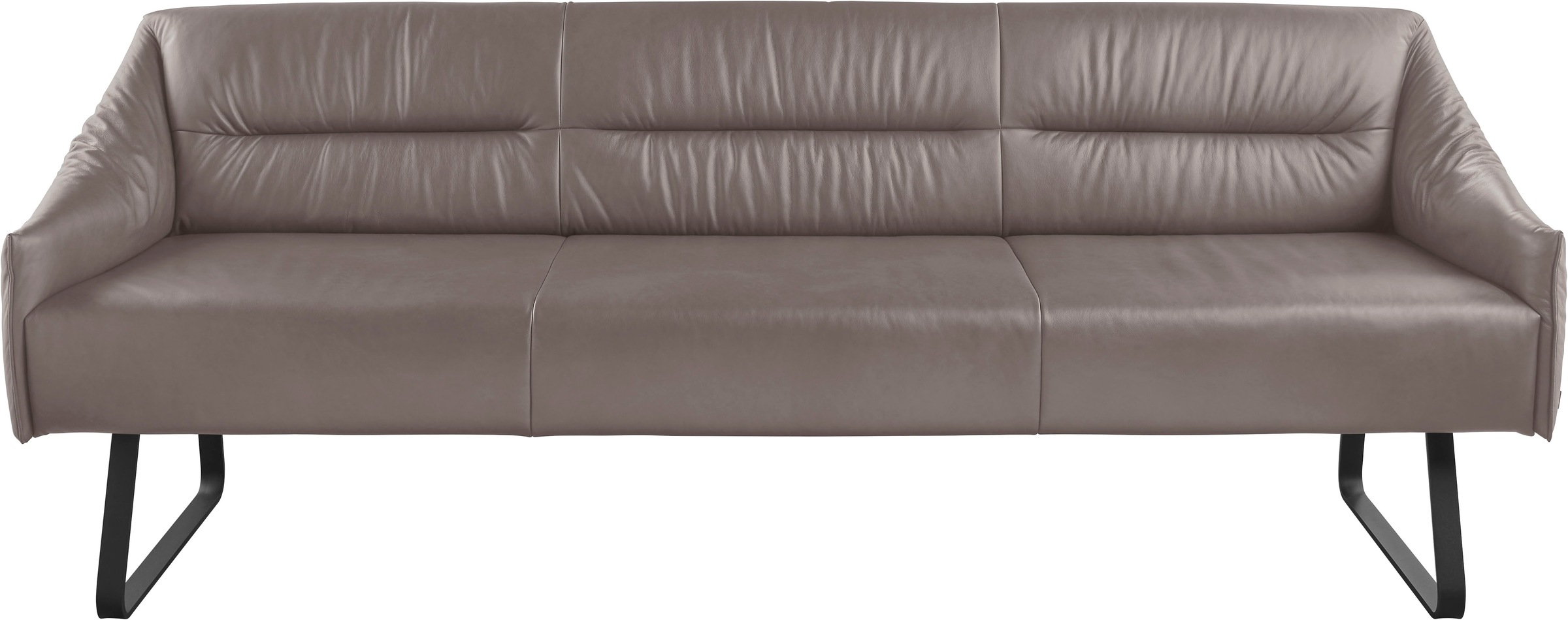 Essbank MUSTERRING "JustB SP500", grau (light grau), B:262cm H:86cm T:70cm, Sitzbänke, Essbank, Metallkufe schwarz, verschiedene Farben, Breite 220 oder 250 cm 2