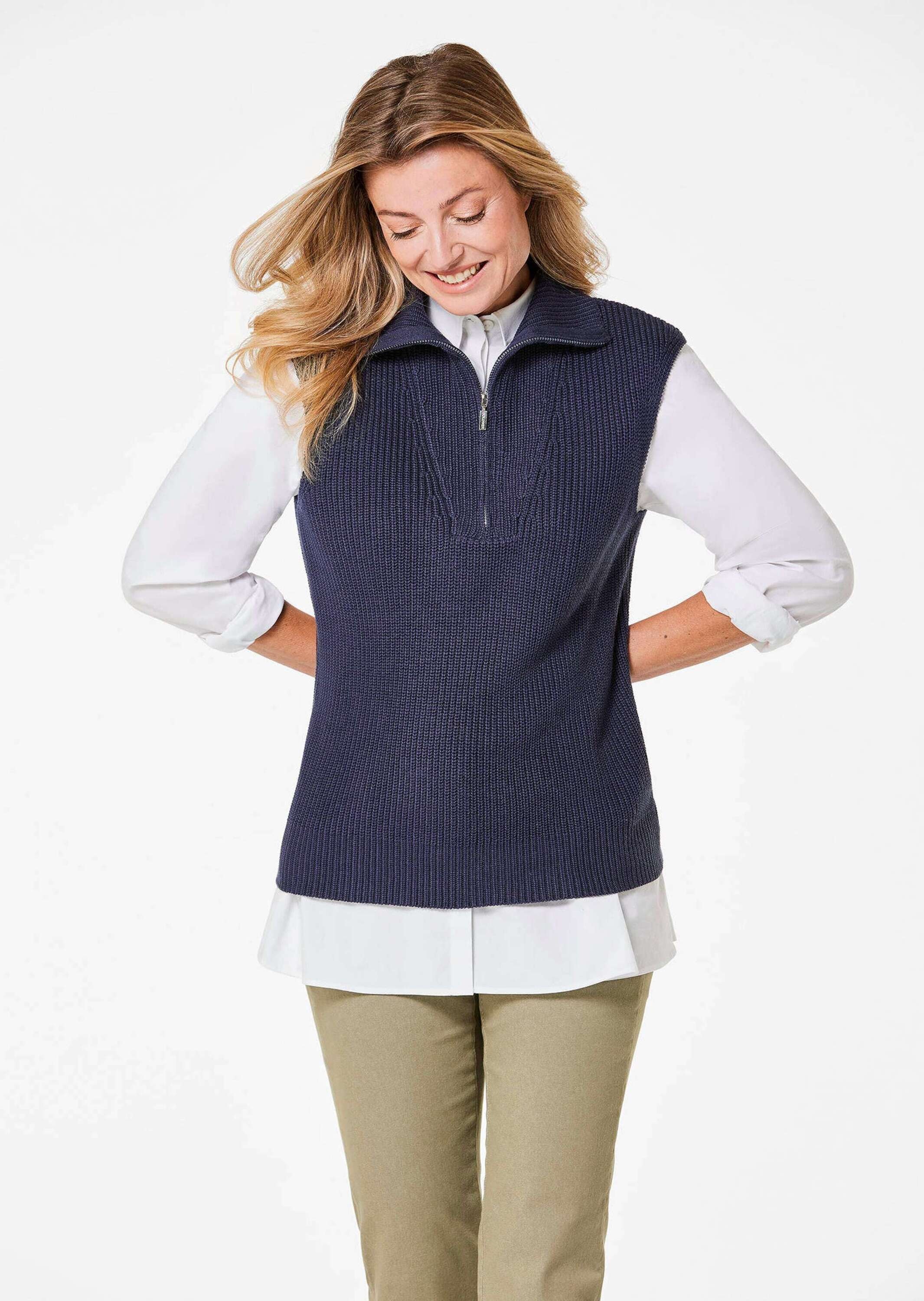 GOLDNER Pullunder "Kurzgröße Modischer Pullunder mit Troyerkragen" günstig online kaufen