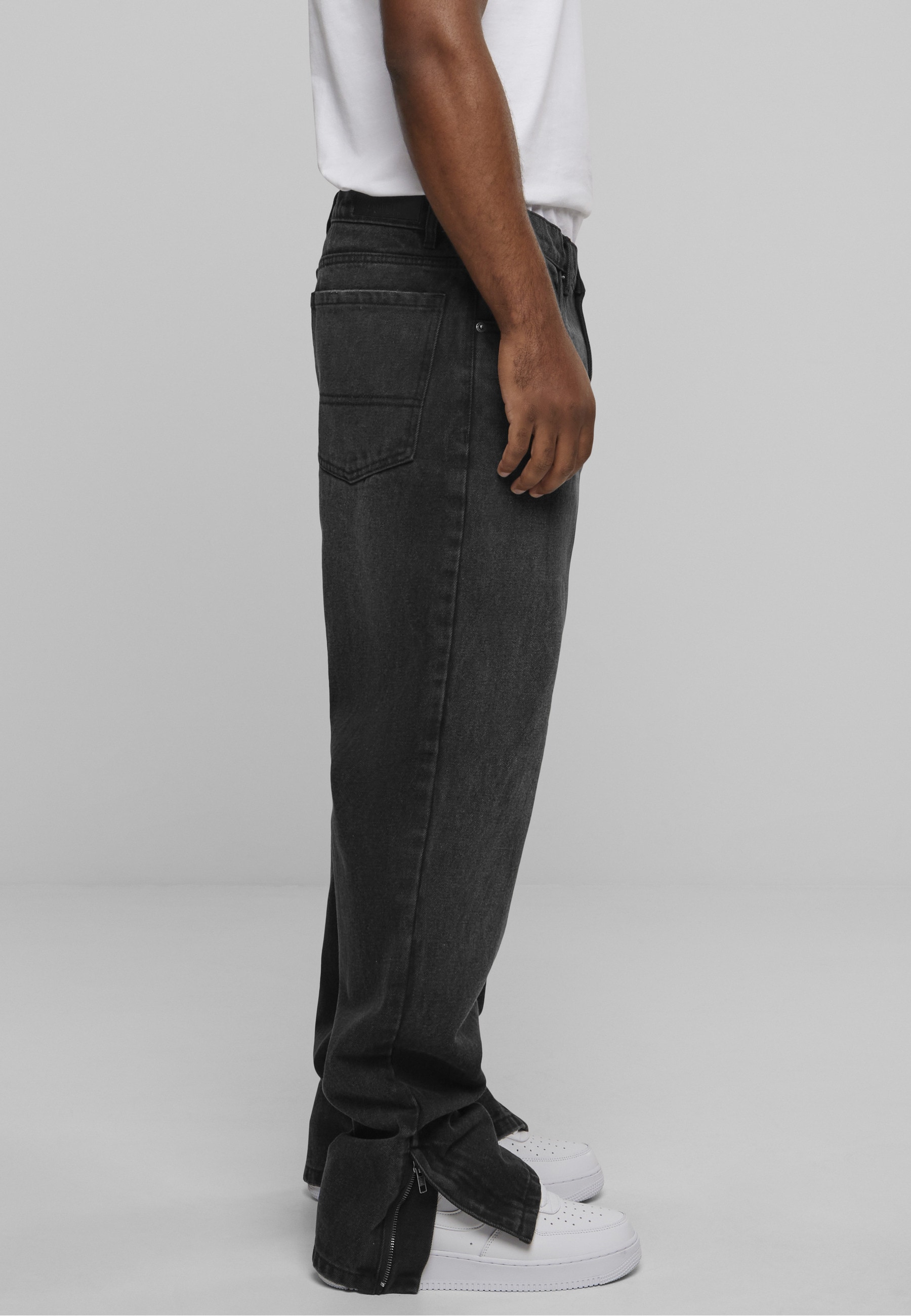 URBAN CLASSICS Bequeme Jeans »Urban Classics Herren Heavy Ounce Straight Fit Zipped Jeans«