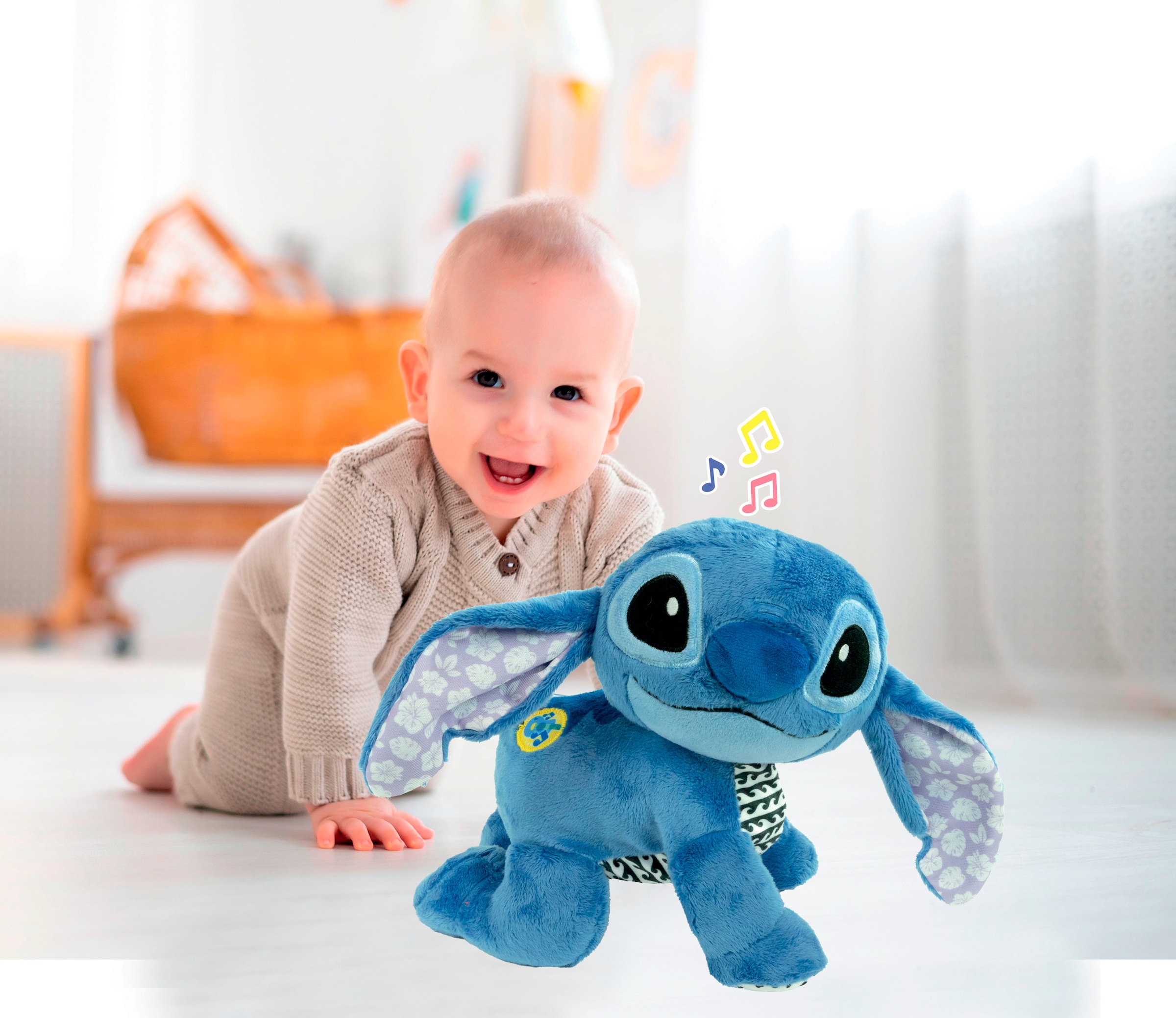 Clementoni® Plüschfigur »Disney Baby, Krabbel mit mir Stitch«, mit Sound