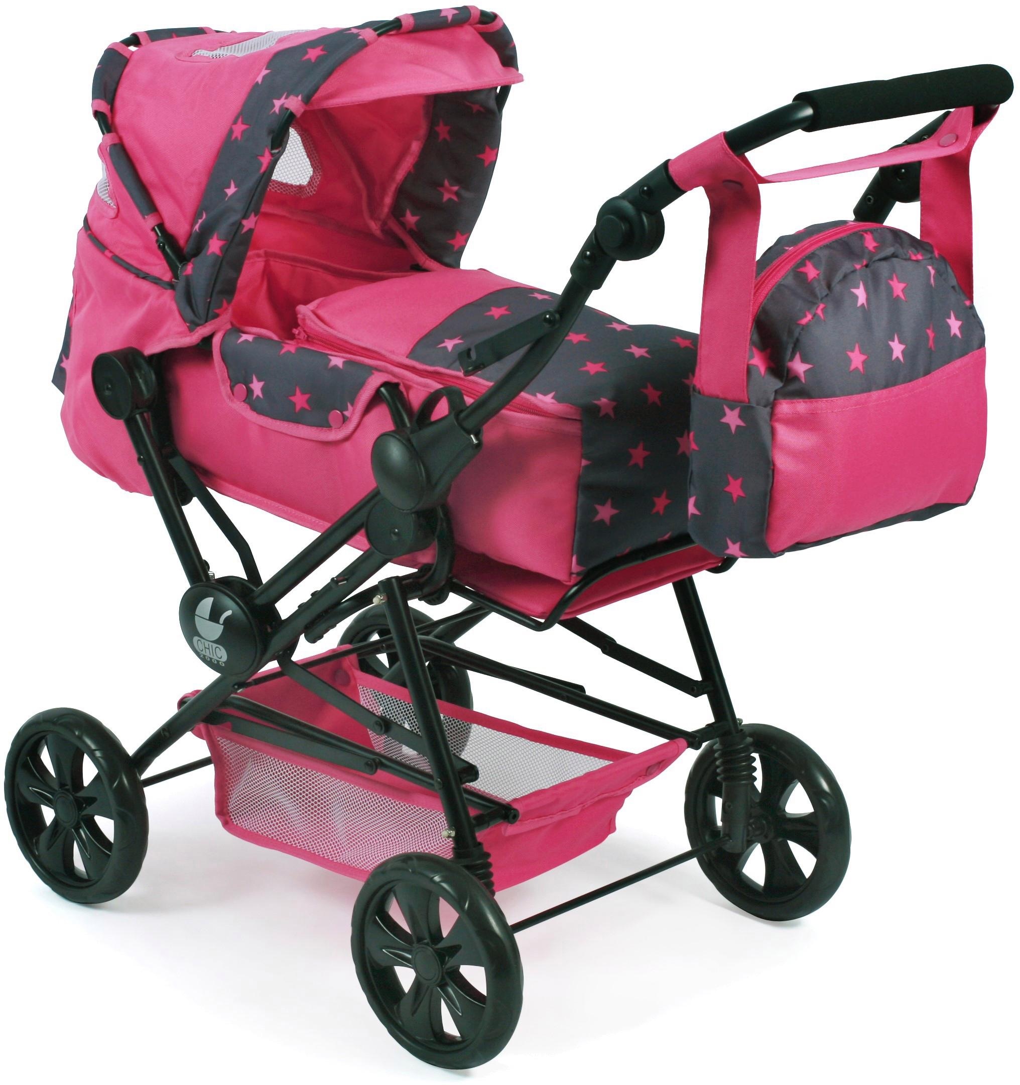 CHIC2000 Kombi-Puppenwagen »Road Star, Stars Pink«, mit herausnehmbarer Tragetasche