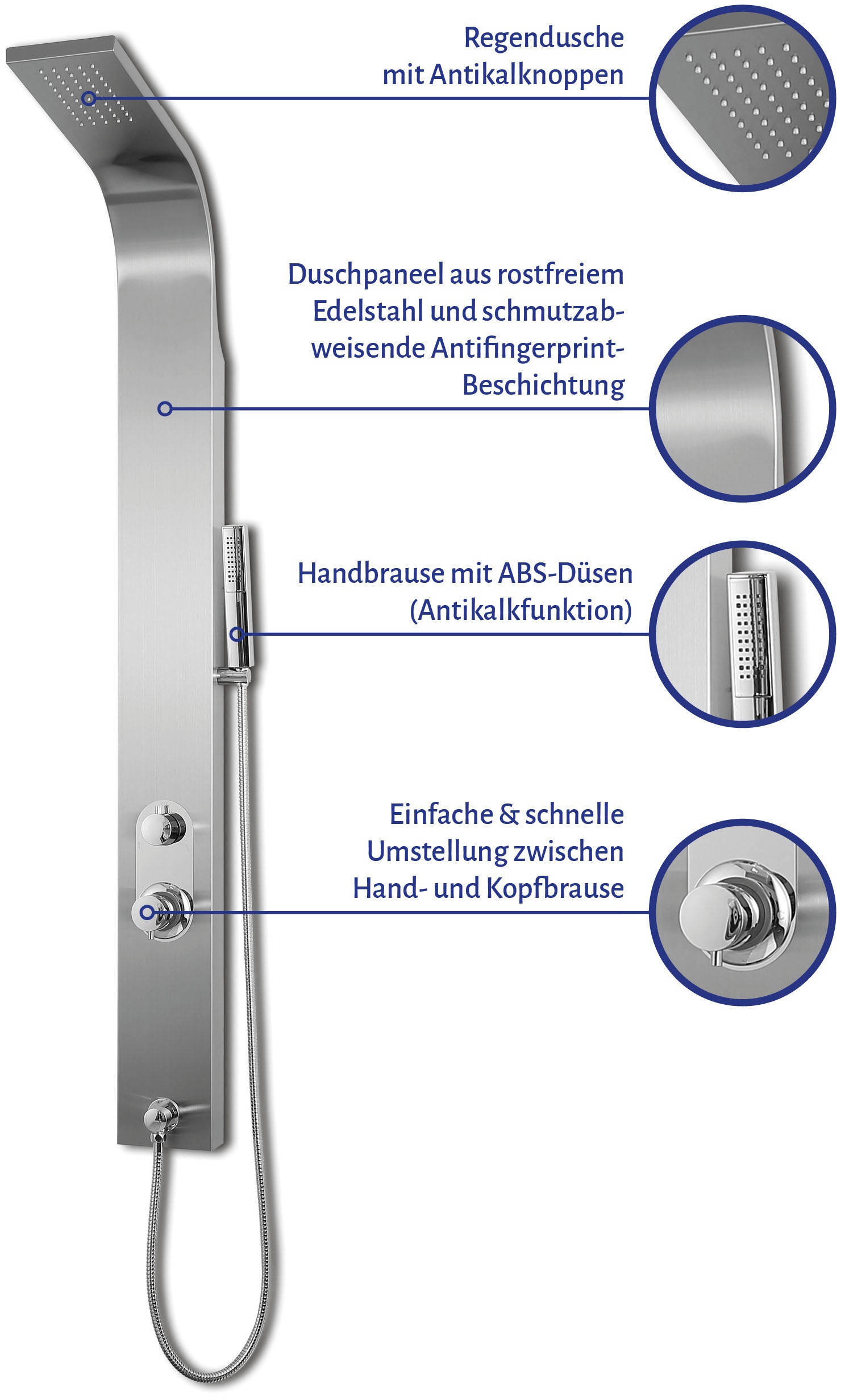 Thumbnail - Marwell Duschsäule "Care" inkl. Duschkopf und Handbrause