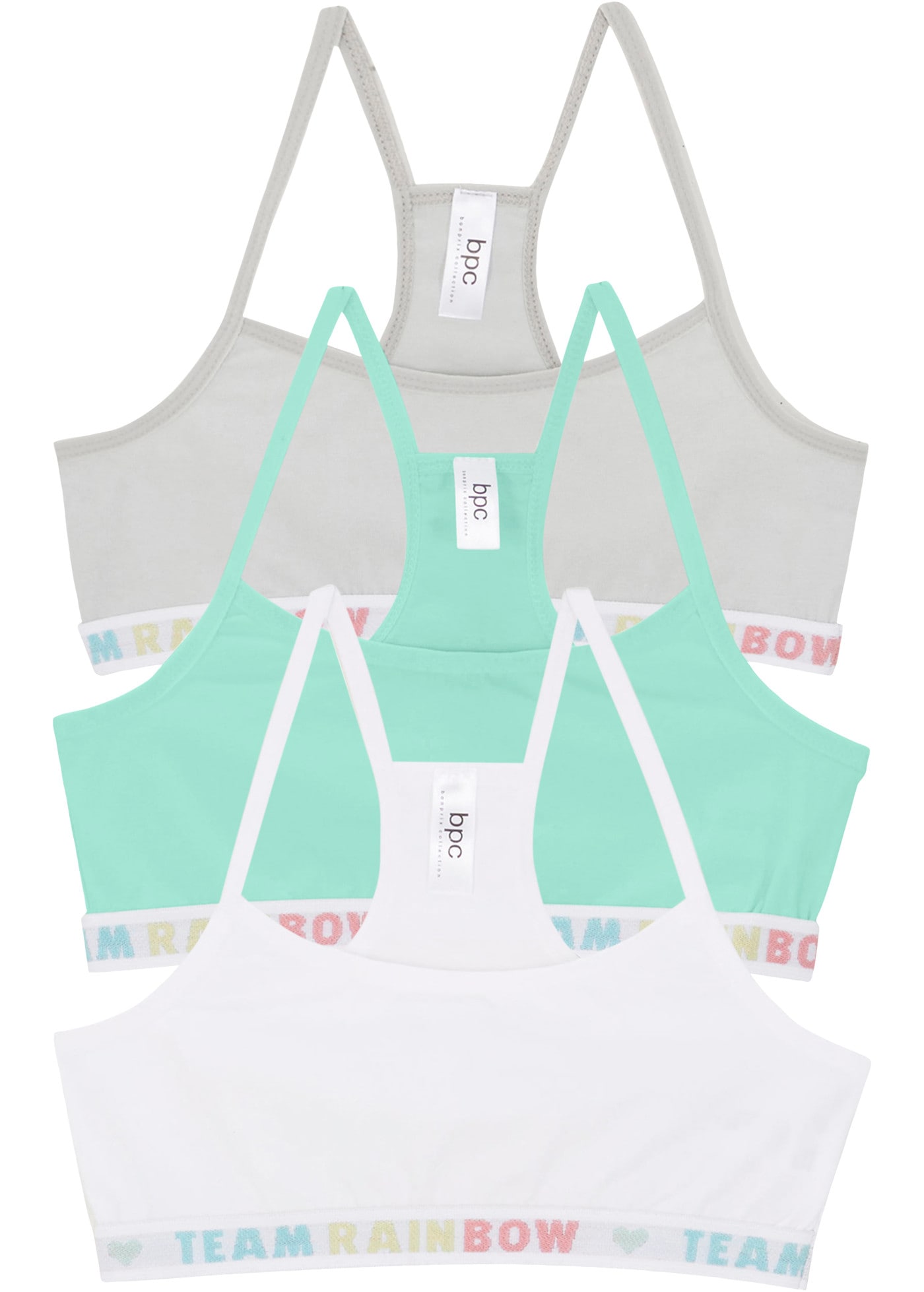 bonprix Bustier Packung, 3er, aus Baumwolle und Elasthan, 3er-Pack, mit auffälligem Schriftzug