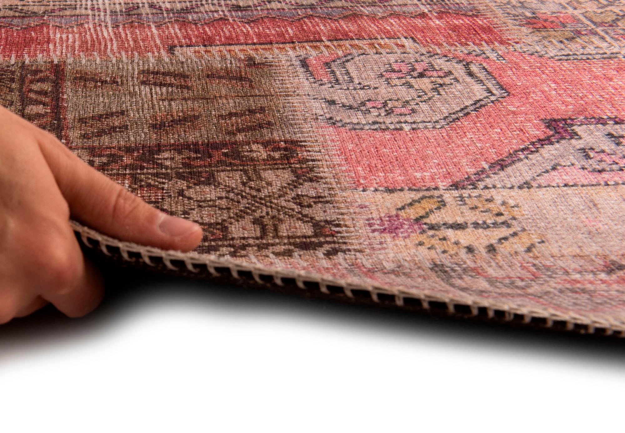 Gino Falcone Fellteppich »Elena 73«, fellförmig, 3 mm Höhe, Kunstfell, bedruckt, Patchwork Design