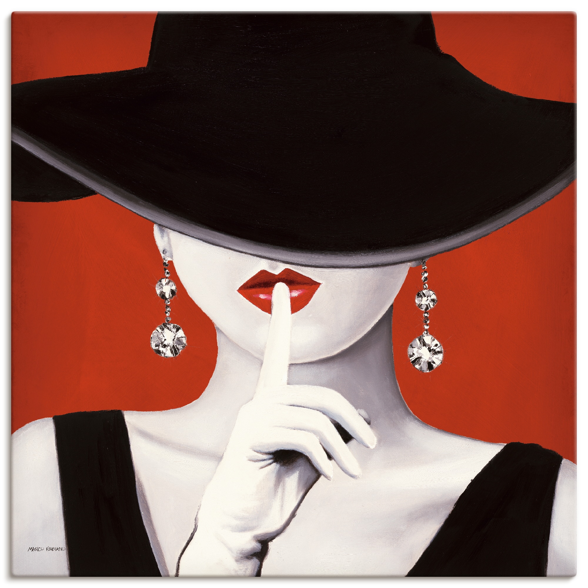 Artland Wandbild I«, ab als Leinwandbild, versch. St.), in Poster Größen Wandaufkleber Frau, | oder BAUR »Hut (1 kaufen