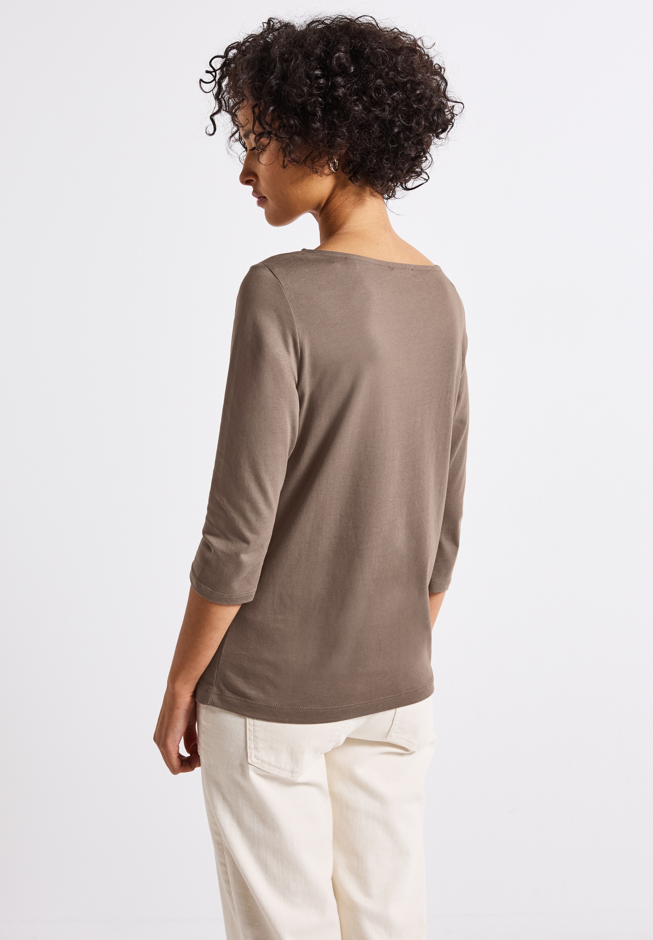 STREET ONE Langarmshirt, aus Baumwolle mit Stretchante
