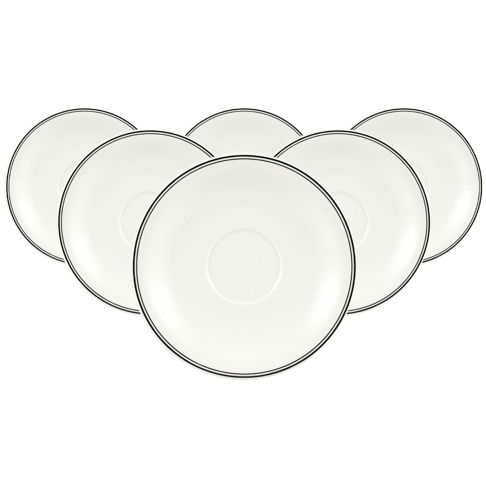 Villeroy & Boch Untertasse "Café au lait Untertassen Charme & Breakfast Design Naif ø 19,5 cm 6er Set weiß-bunt"