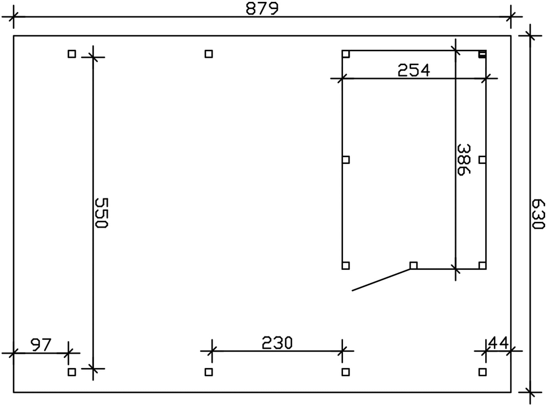 Skanholz Doppelcarport »Wendland«, Leimholz-Fichte, 550 cm, Nussbaum, mit Abstellraum mit Aluminiumdach, rote Blende