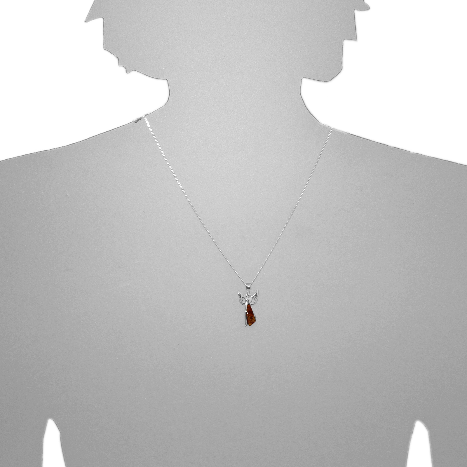 OSTSEE-SCHMUCK Kette mit Anhänger »- Engel - Silber 925/000 - Bernstein«