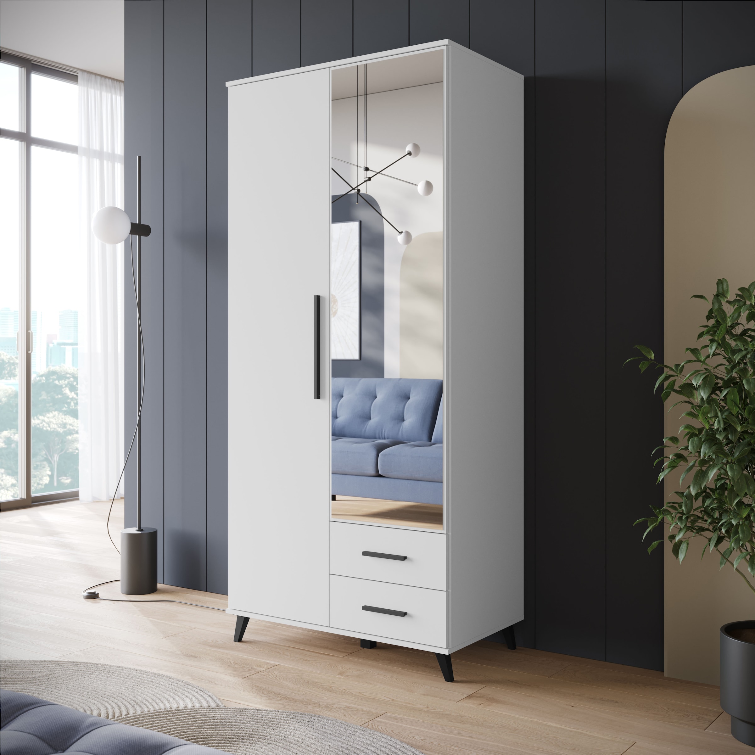 INOSIGN Kleiderschrank »Lagos, Garderobe«, (1 St.), Moderner Drehtürenschrank, FSC-zertifiziert, Schlafzimmerschrank