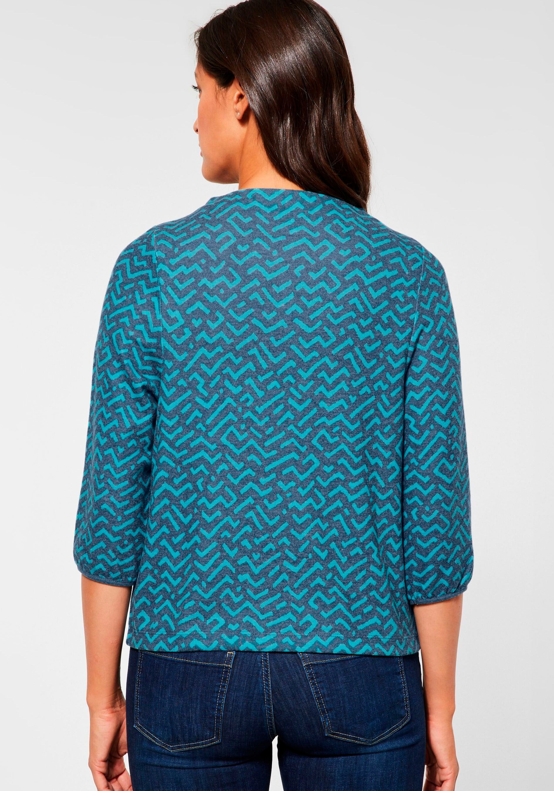 STREET ONE Print-Shirt, mit Zick-Zack-Muster