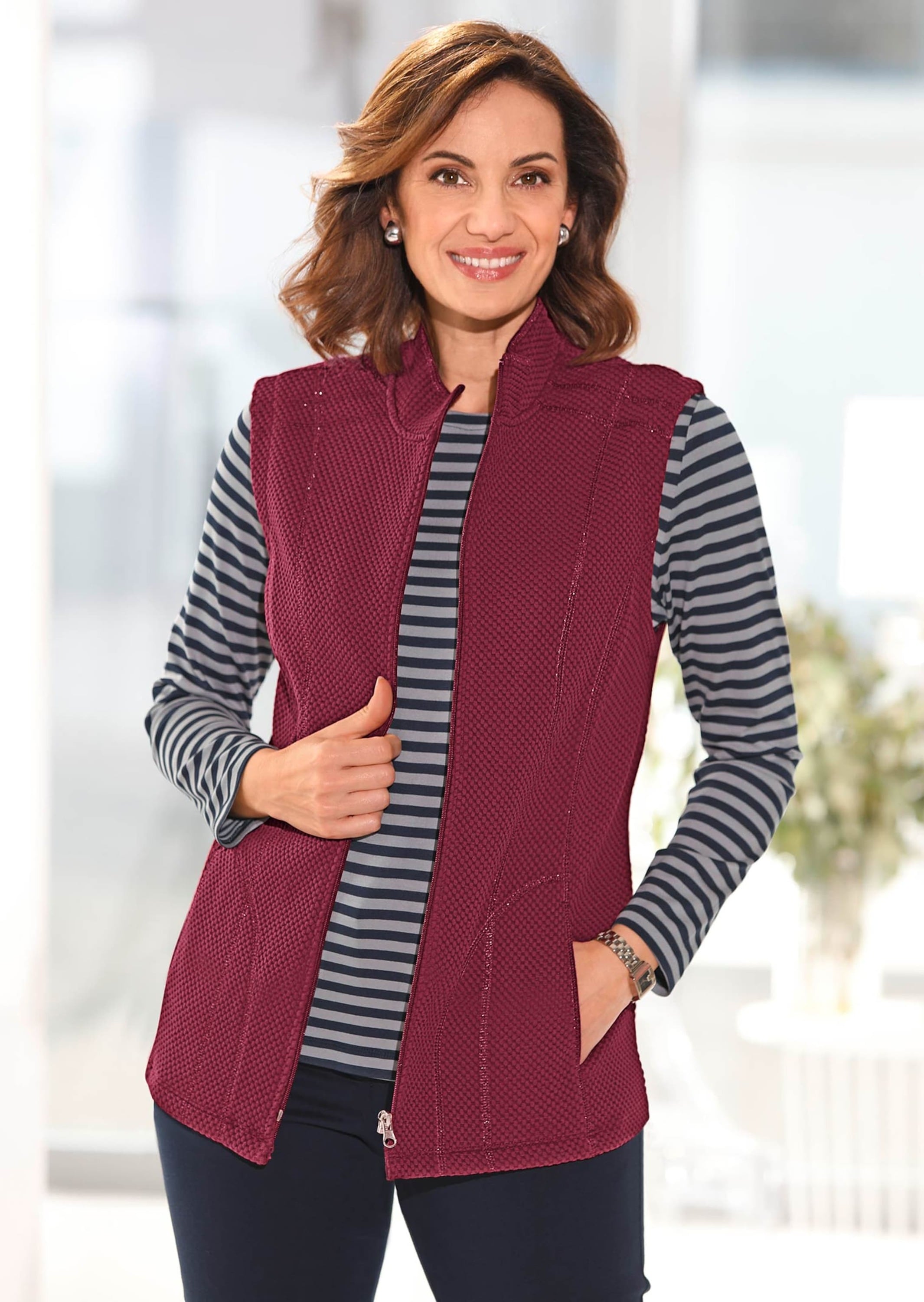 GOLDNER Kurzweste »Kurzgröße Bequeme Struktur-Jerseyweste«