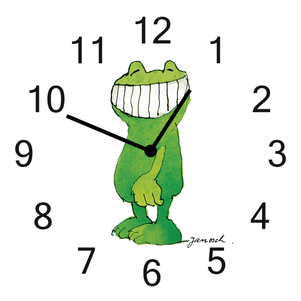 LuckyLinde Wanduhr "Frosch" Wanduhr, Uhr, geräuschlos, JANOSCH, Kindermotiv, Panama