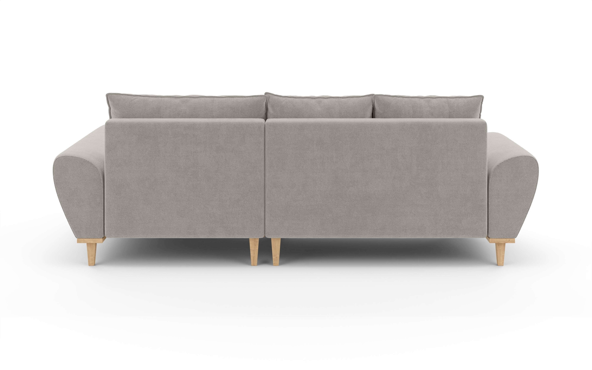 Home affaire Ecksofa »Ahrdorf mit Bettfunktion und Bettkasten, Maße: B/H/T 268/86/175 cm«, L-Form mit 3 Rückenkissen und moderne gerundete Armlehnen