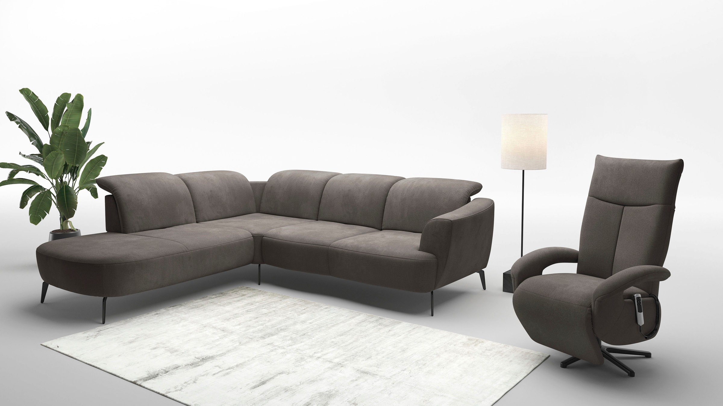 sit&more Ecksofa »Zoe«, ink.Sitztiefenverstellung, wahlweise mit Kopfteilverstellung