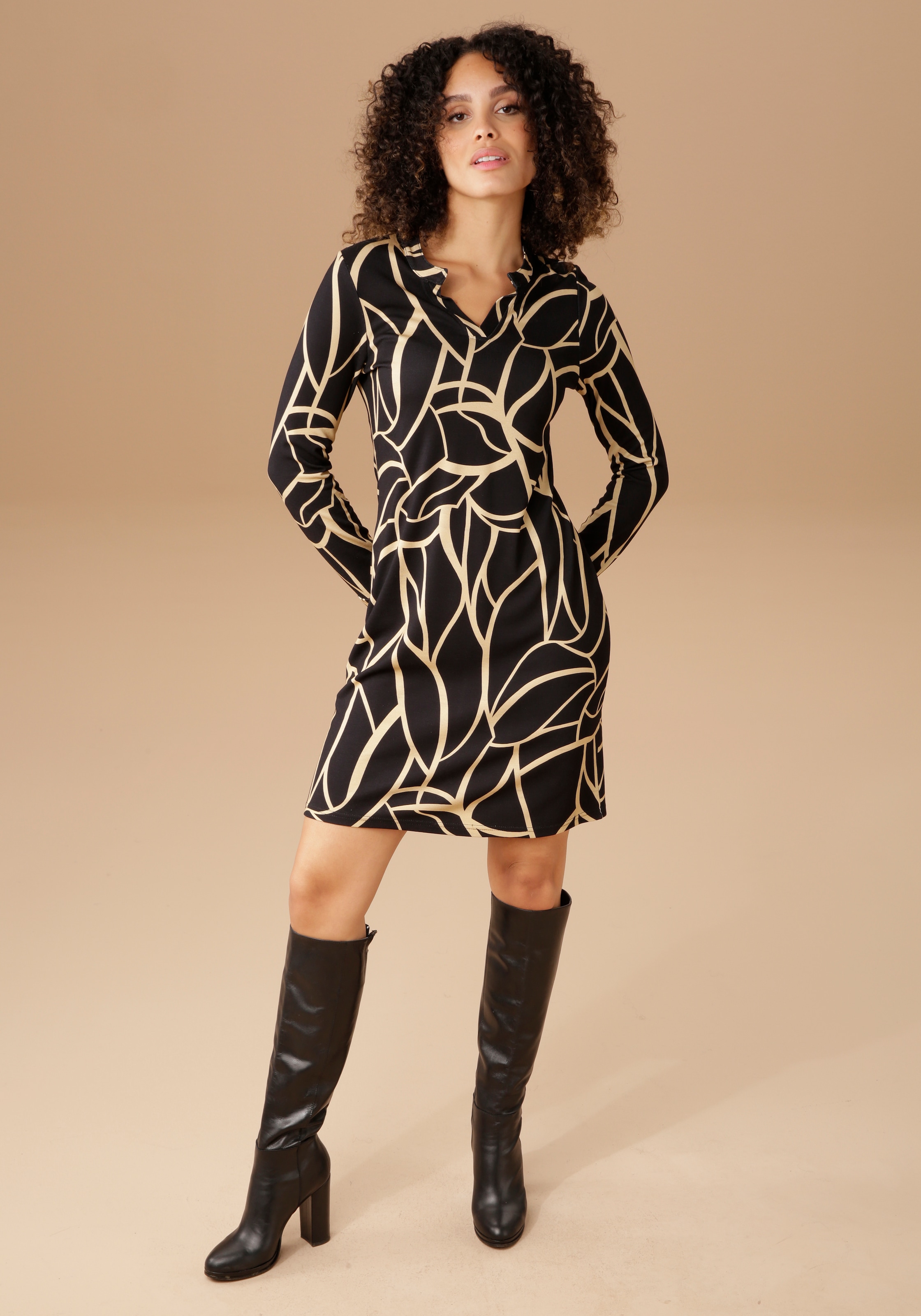 Aniston SELECTED Jerseykleid, mit elegantem Muster online bestellen | BAUR