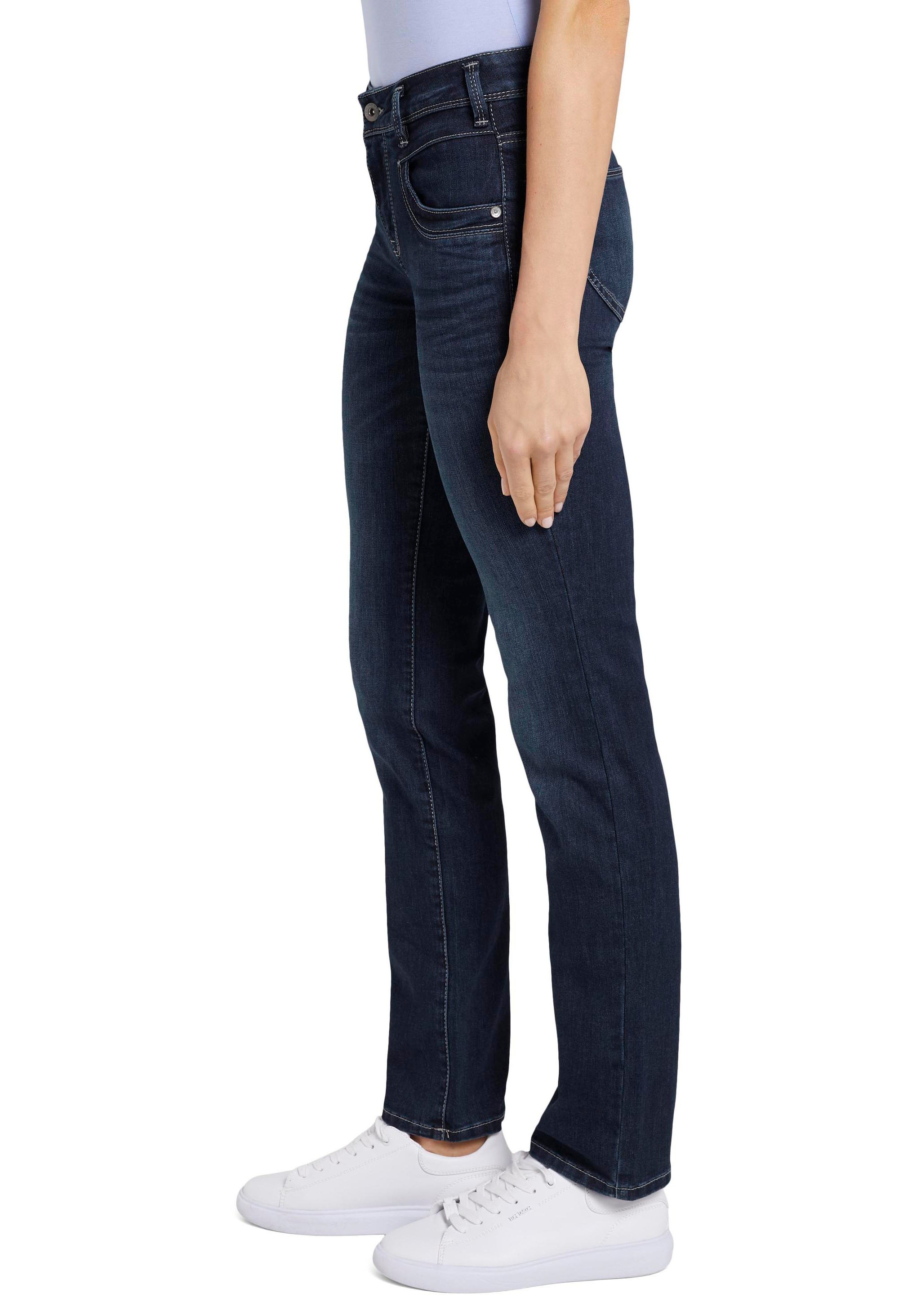 Gerade Jeans TOM TAILOR "Alexa Straight", Damen, Gr. 31, Länge 30, blau (schwarz stone washed), Denim/Jeans, Obermaterial: 69% Baumwolle, 20% Polyester, 9% Viskose, 2% Elasthan, bequem lang, Jeans, mit Kontrastnähten, Topseller 2