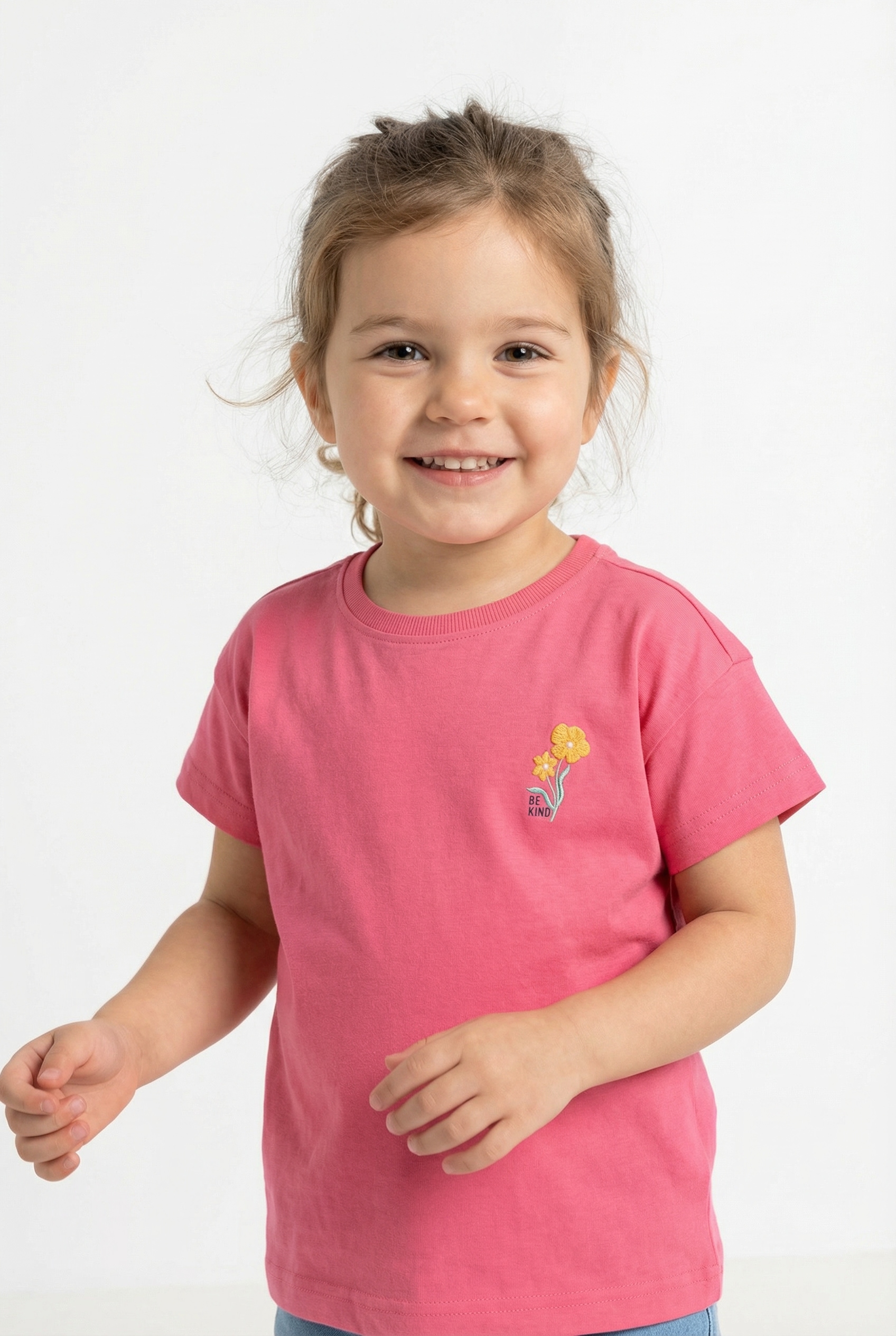 T-Shirt BLUE SEVEN, Mädchen, Gr. 104, pink, Single Jersey, Obermaterial: 100% Baumwolle, bedruckt, normal, Rundhals, Shirts T-Shirt